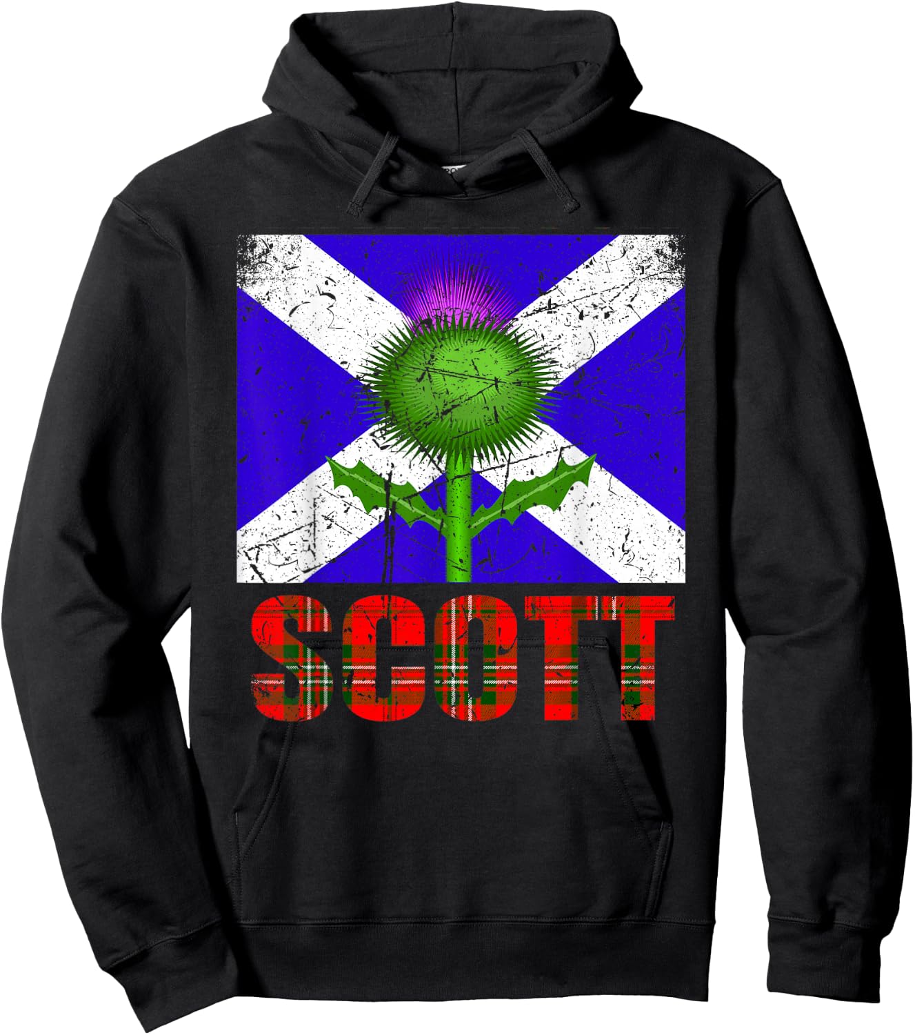 Clan Scott Tartan Scottish Last Name Scotland Pride , Black, S Hoodie - Hoodie | Black