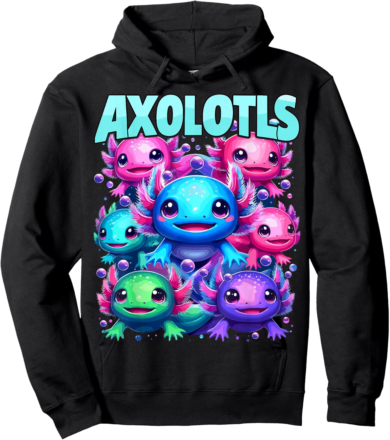 Axolotl Kawaii Funny Axolotls Animals Hoodie - Hoodie | Black