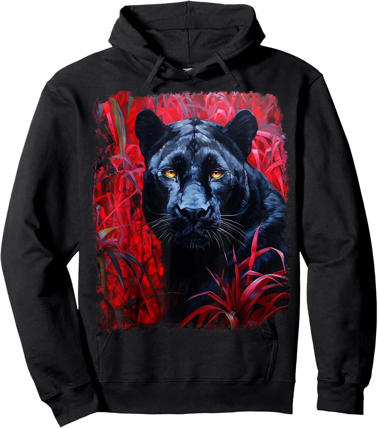 Pop Art Red Panther Black Hoodie - Hoodie | Black