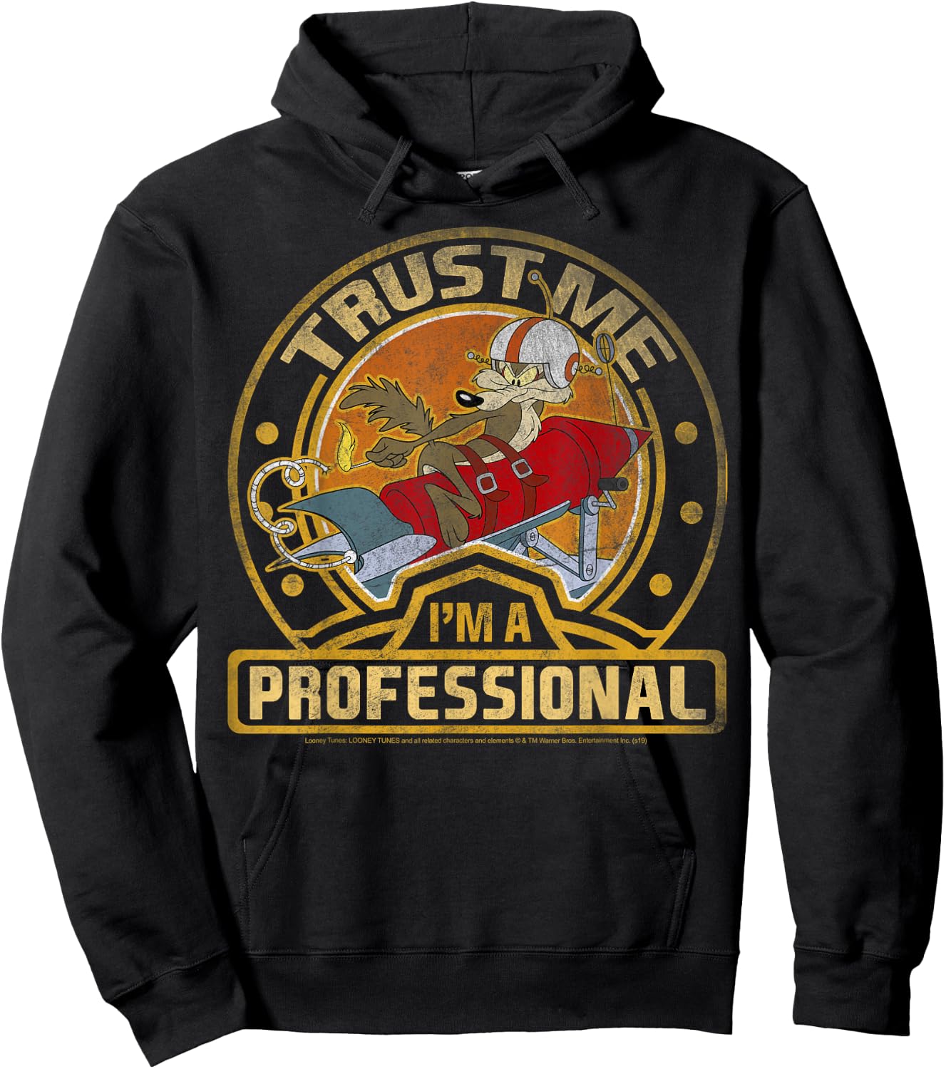 Looney Tunes Wile E. Coyote Trust Me I'm A Professional Short Sleeve Hoodie - Hoodie | Black
