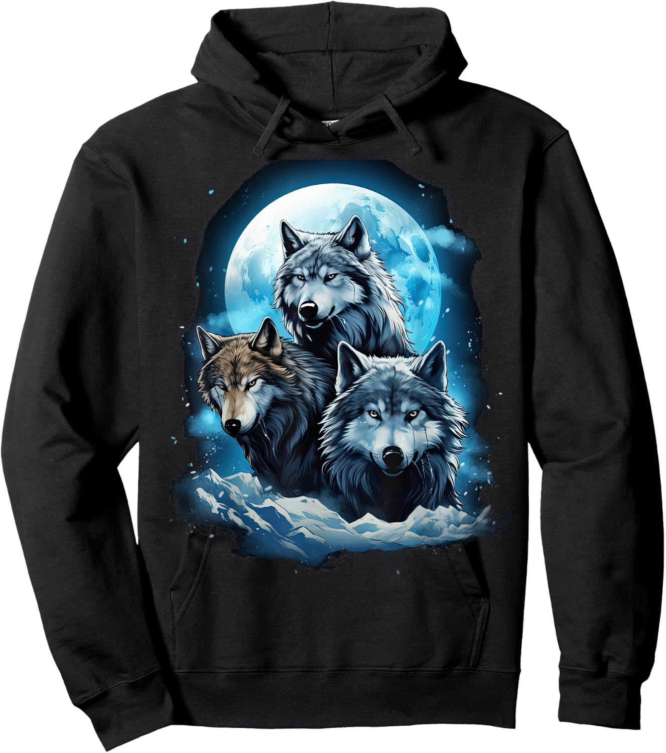 Wolves Howling Before the Moon Wolf Wild Animals , black Hoodie - Hoodie | Black