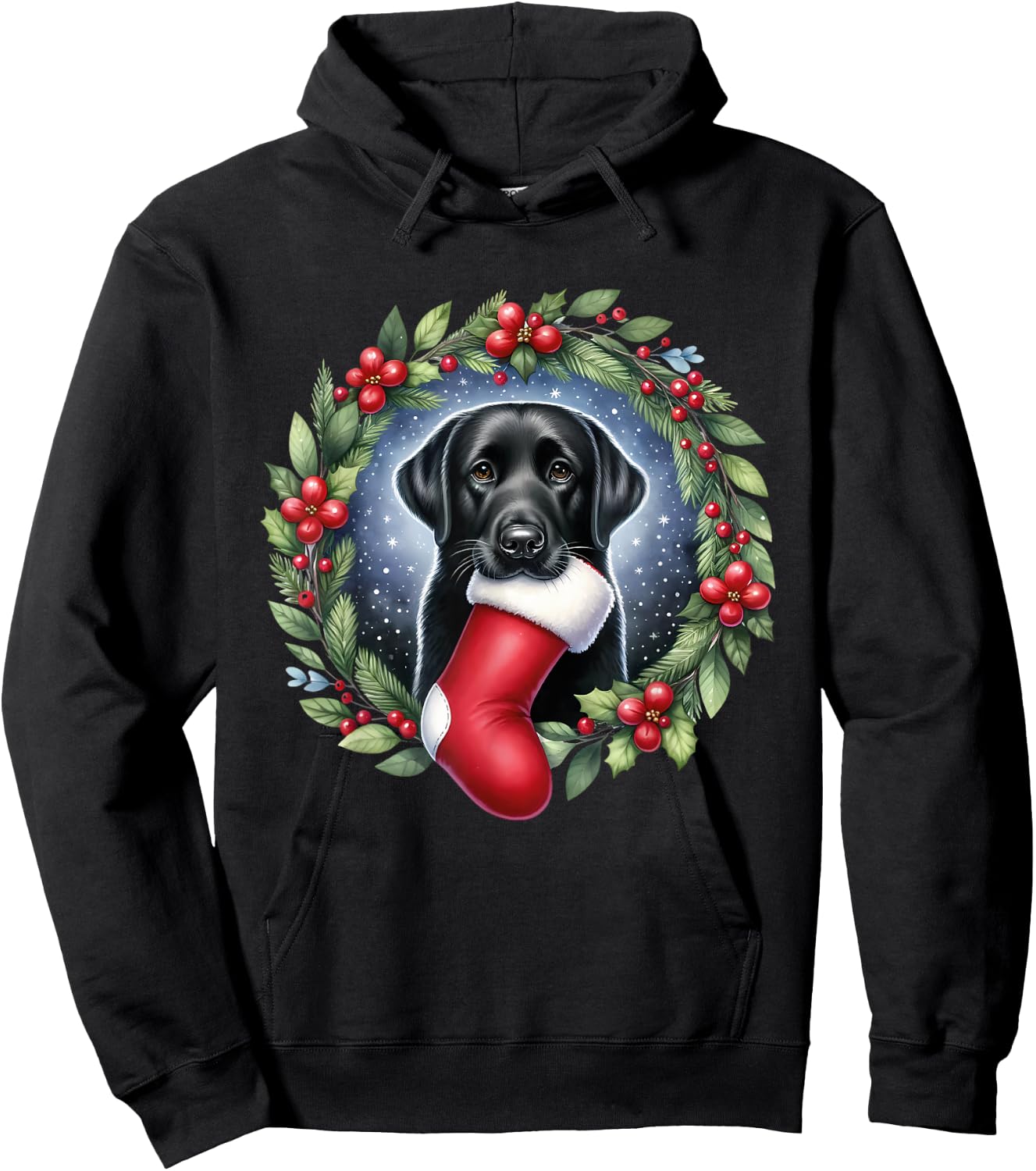Dog Black Labrador Retriever Christmas Hoodie - Hoodie | Black