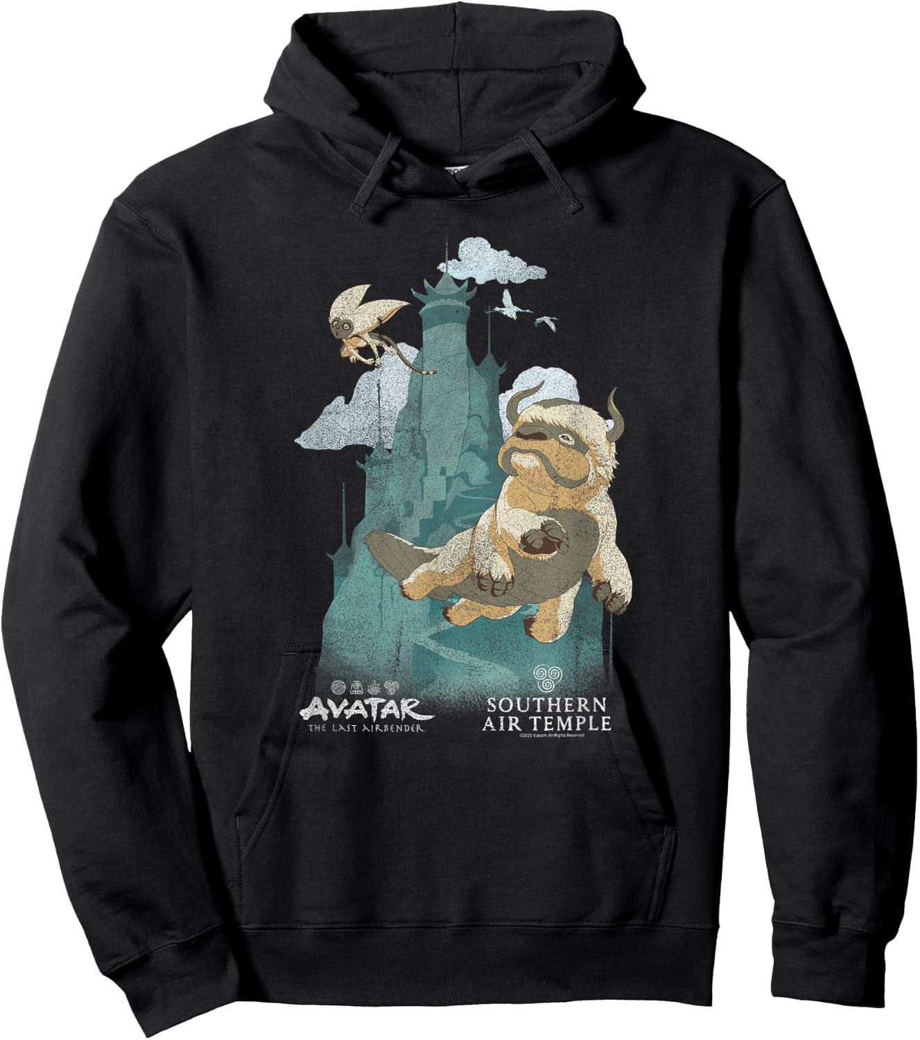 Avatar: The Last Airbender Northern Air Temple Flying Bison Hoodie - Hoodie | Black