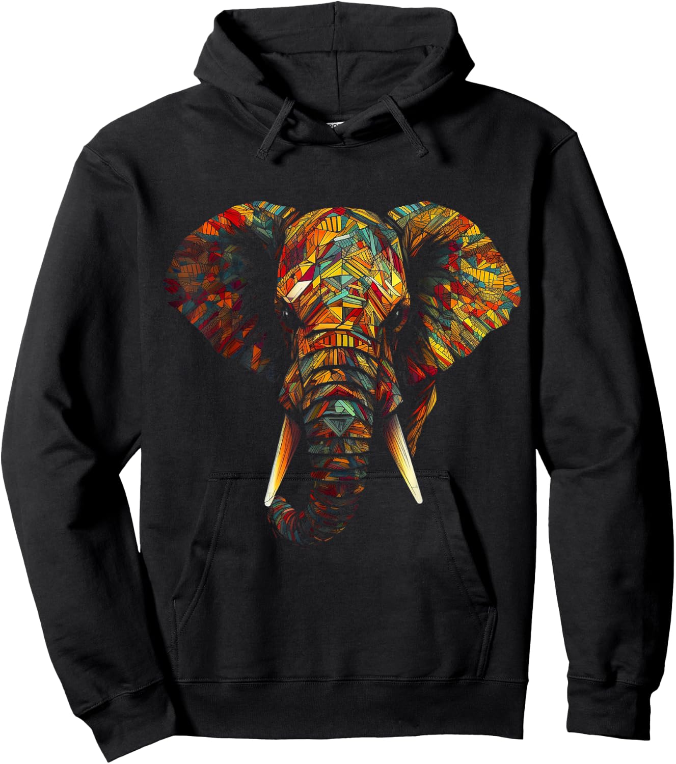 Elephant Animal Colourful Animal Lover Art Elephant Hoodie - Hoodie | Black