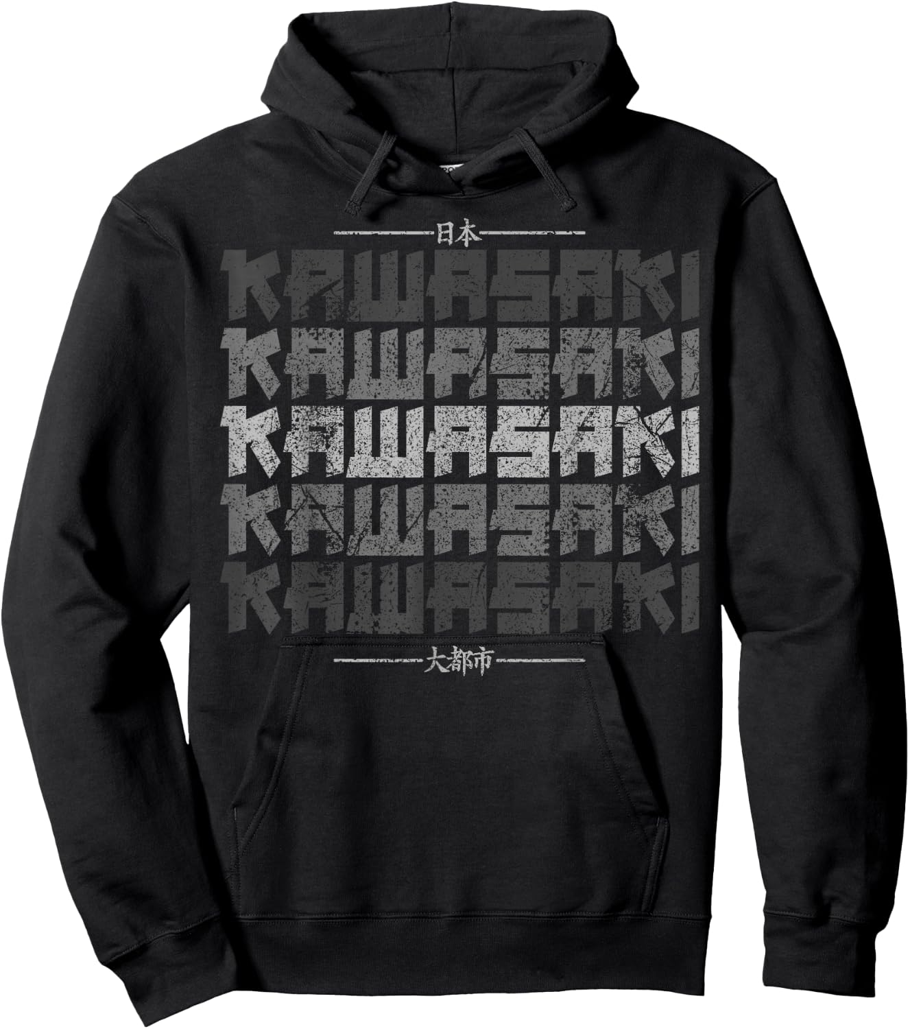 Kawasaki City Retro 90er Japan Aesthetics 80er Kawasaki Hoodie - Hoodie | Black
