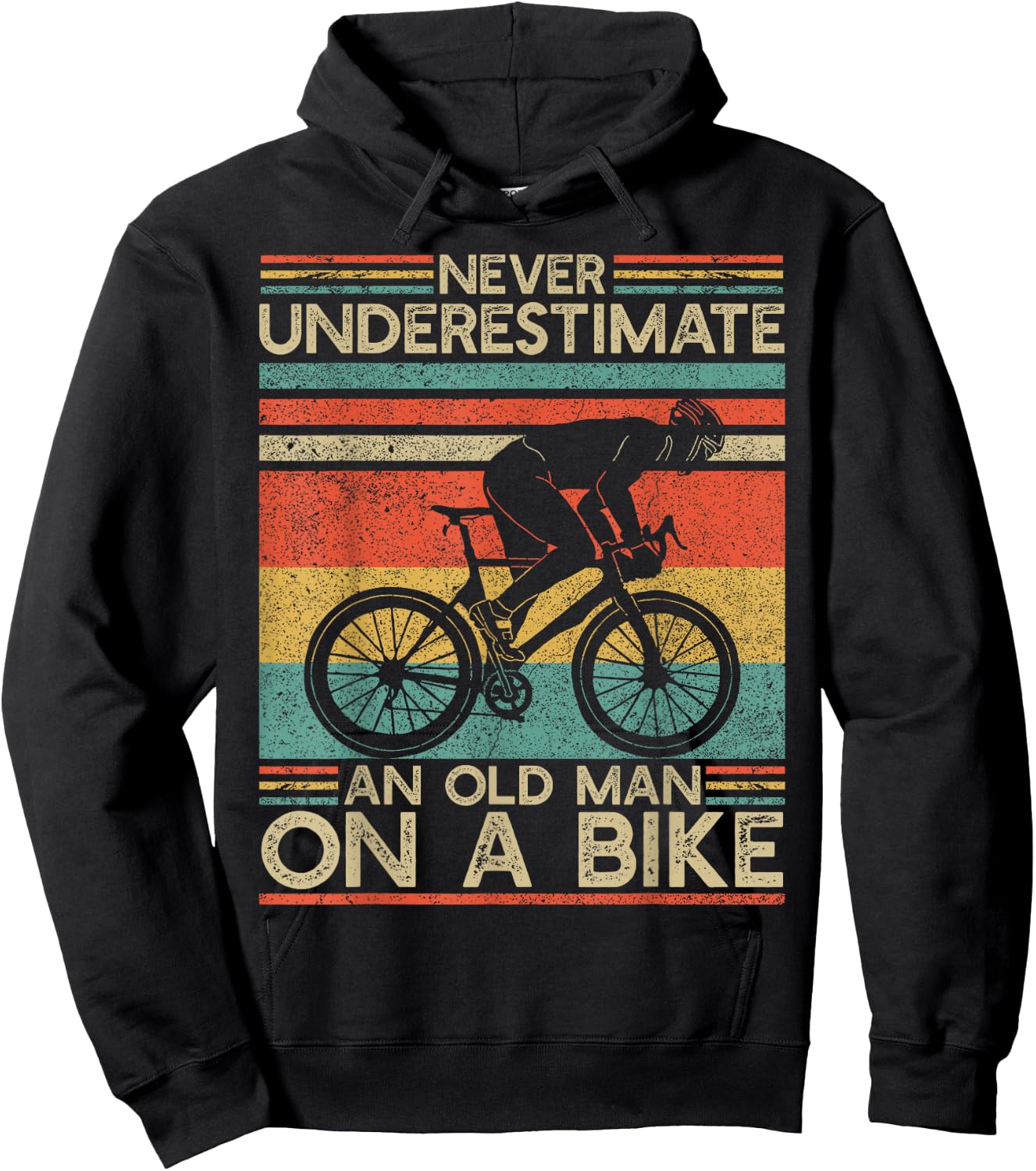 Never Underestimate A Old Man On A Bike Hoodie - Hoodie | Black