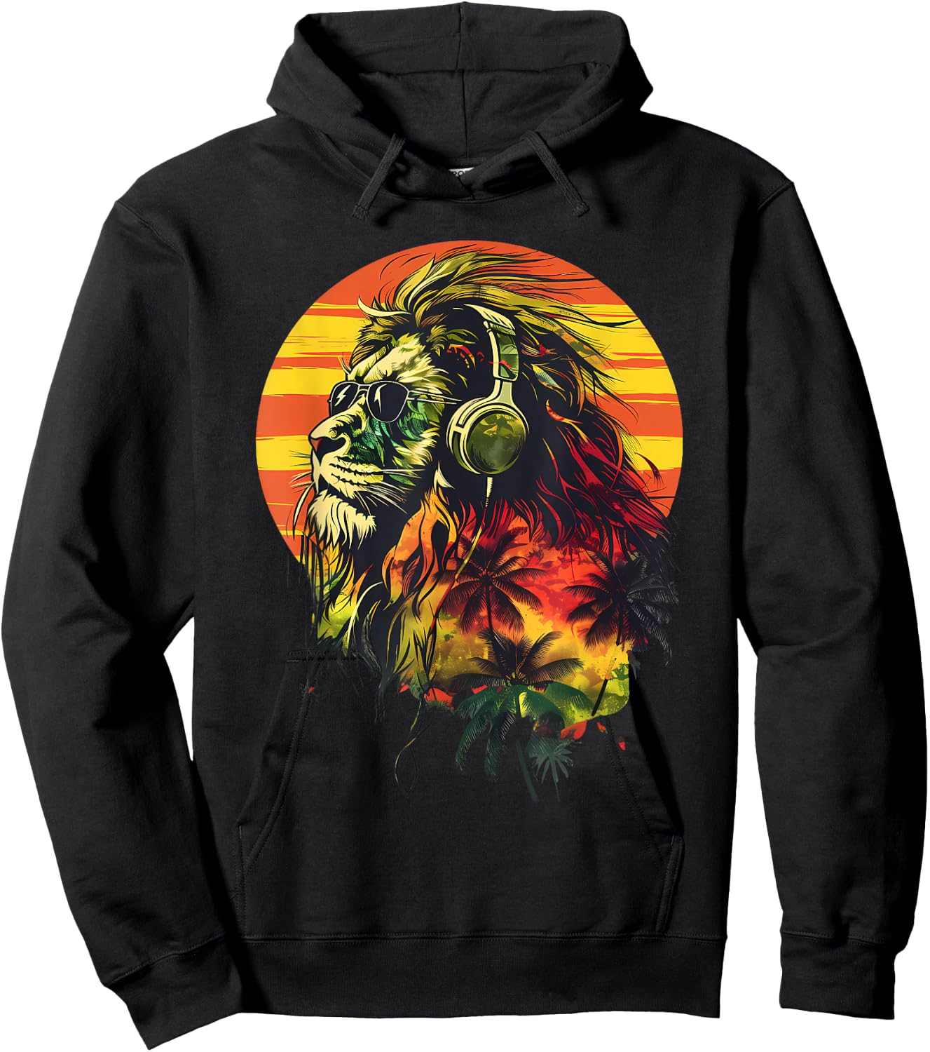 Rasta Reggae Lion Rasta Roots Lion Of Judah Reggae Music Hoodie - Hoodie | Black