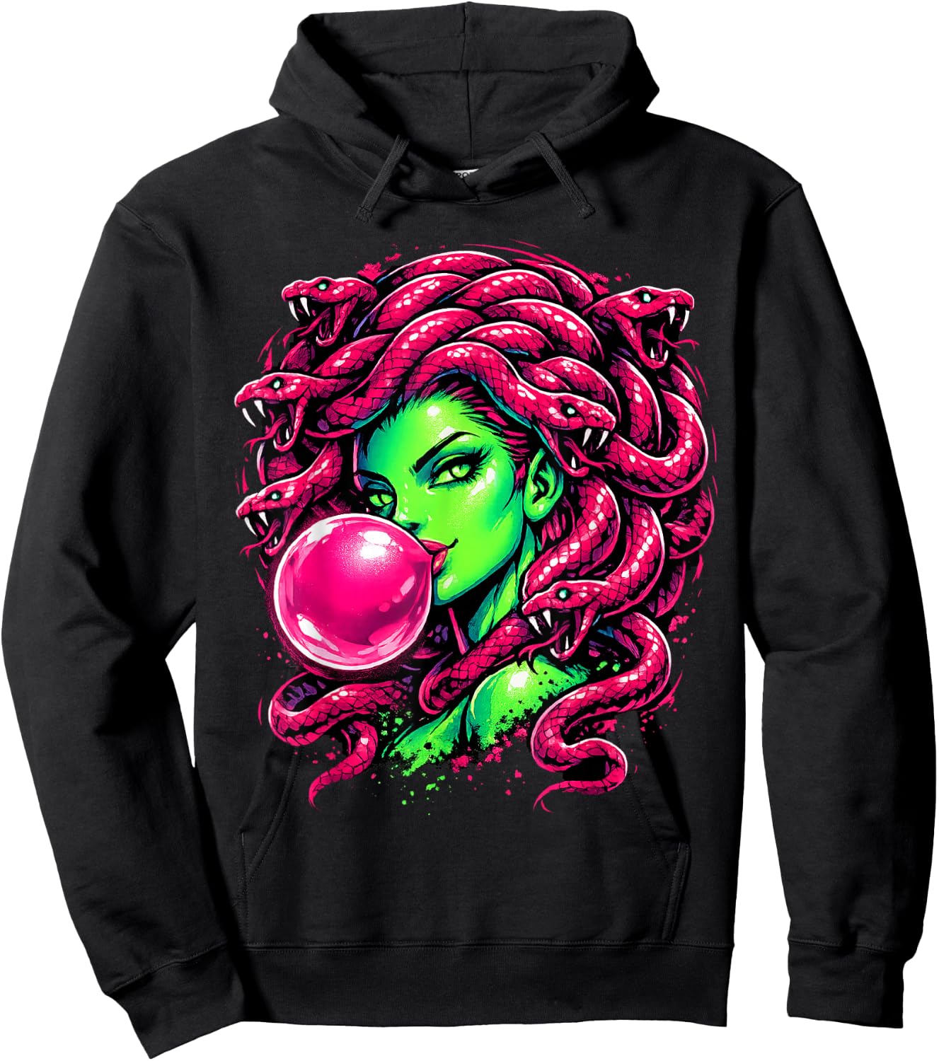 Medusa Bubblegum Mythological Snake Hair Goddess Hoodie - Hoodie | Black