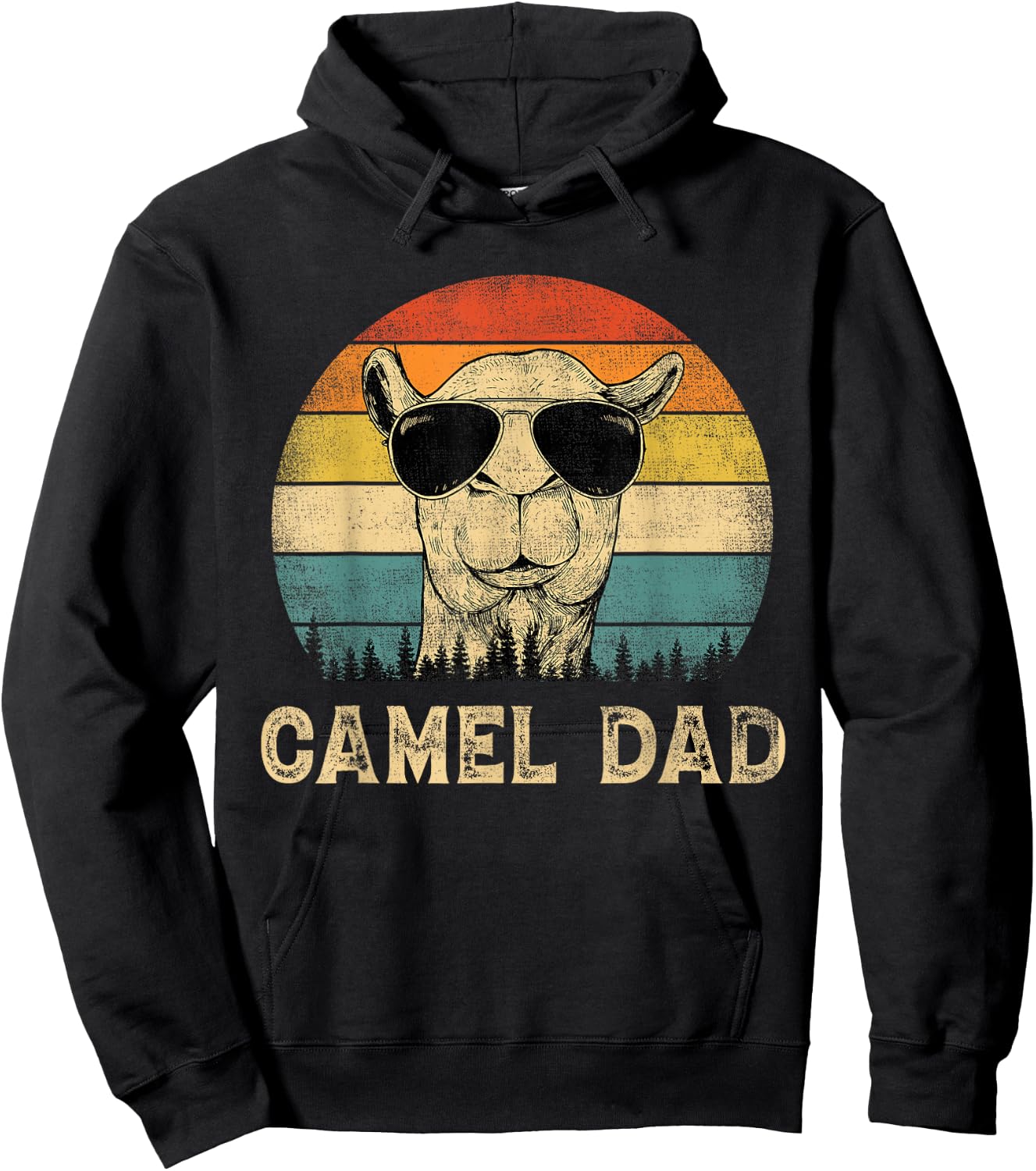 Vintage Camel Dad Camel Lovers Daddy Father's Day Hoodie - Hoodie | Black