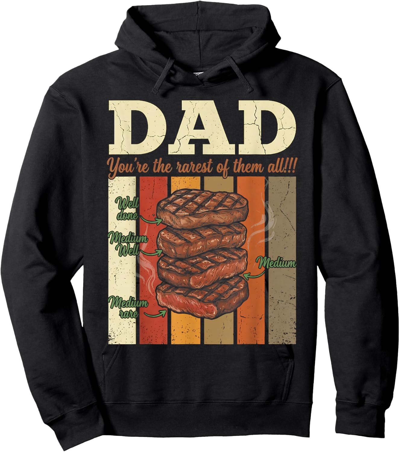 Steak BBQ Dad You're The Rarest of Them All Father's Day Hoodie - Hoodie | Black