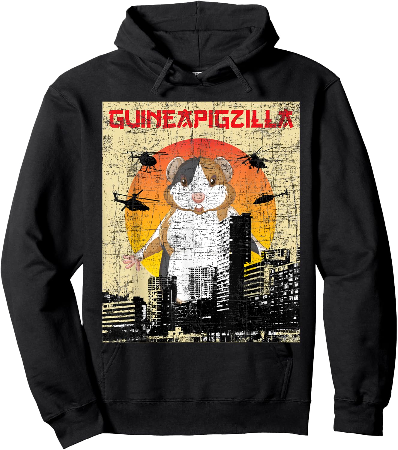 Guineapigzilla - Guinea Pig Animal Lover Rodent Pet Owner Hoodie - Hoodie | Black