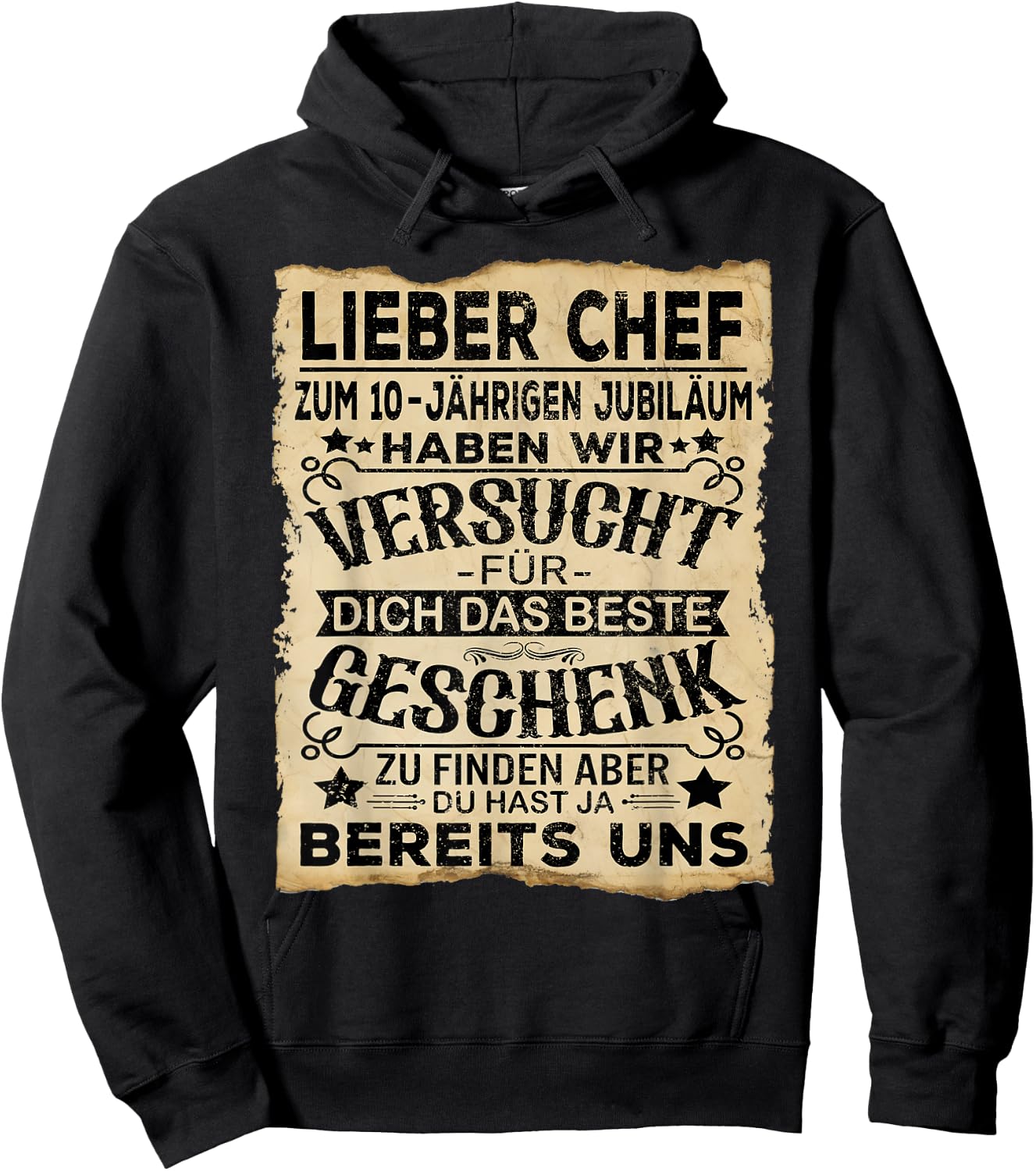 Service Anniversary & Company Anniversary Chef 10th Anniversary , black Hoodie - Hoodie | Black