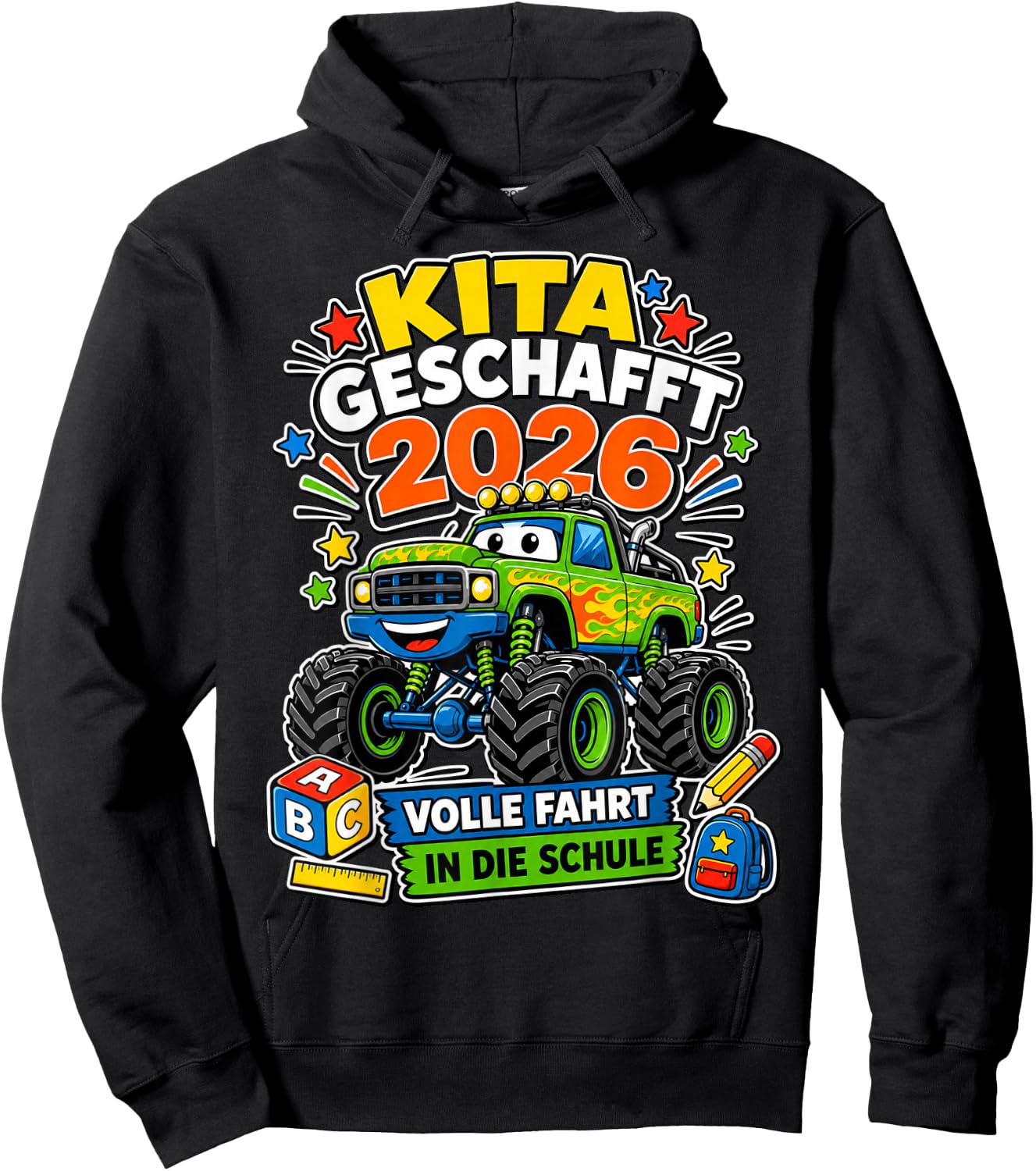 Kita Geschafft 2026 Volle Fahrt Jungen Hoodie - Hoodie | Black