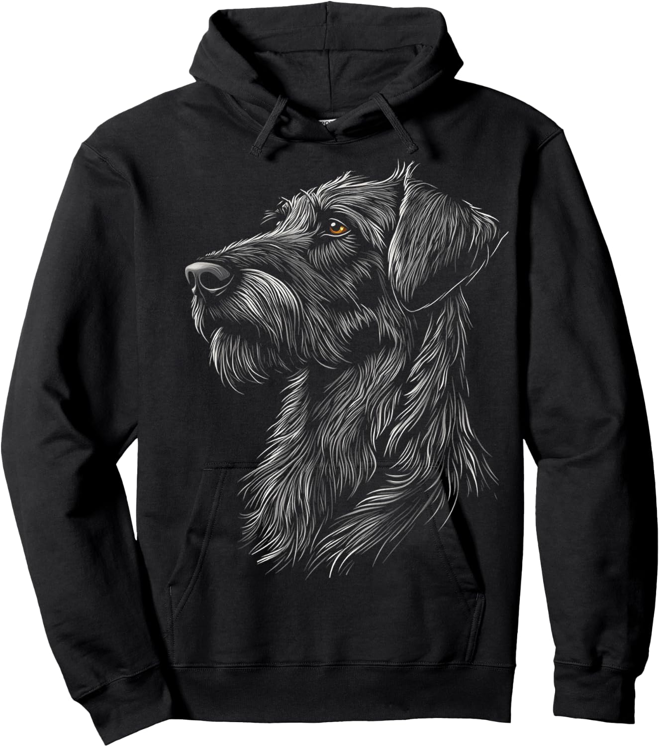 Irish Wolfhound Dog Graphic Pet Illustration Irish Wolfhound Men Women Kids Hoodie - Hoodie | Black