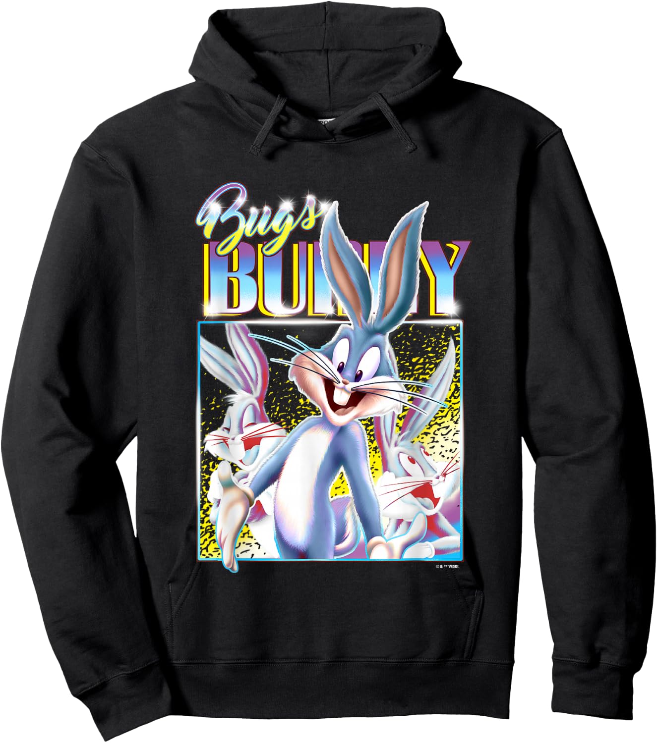 Looney Tunes Bugs Bunny Neon Lights Camera Action Hoodie - Hoodie | Black