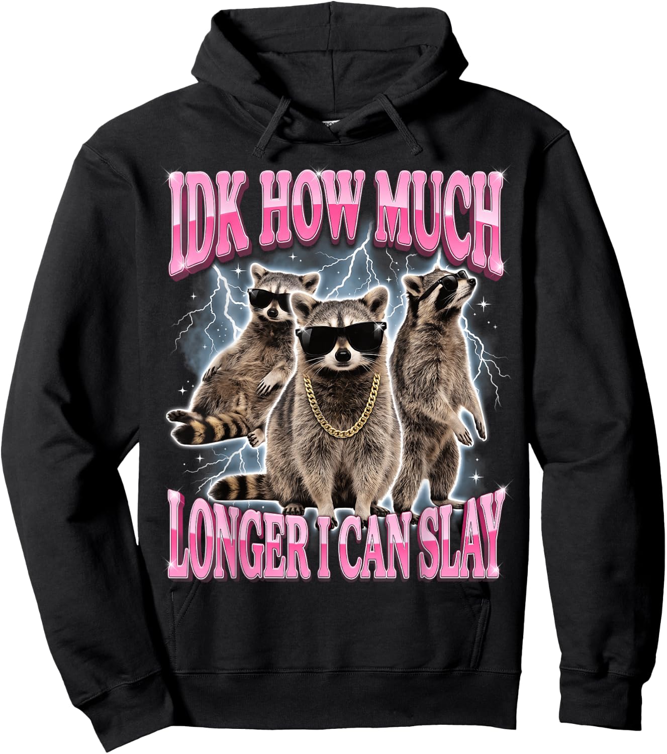 IDK How Much Longer I Can Slay Raccoon Hoodie - Hoodie | Black