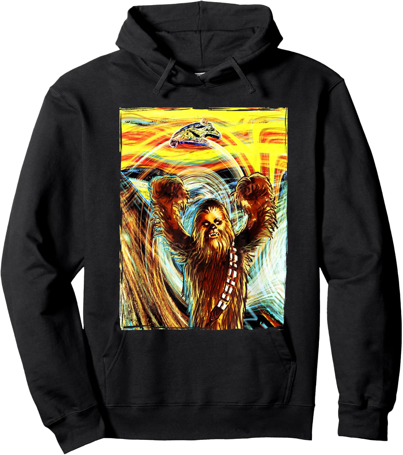 Star Wars Chewbacca Millennium Falcon The Scream Art Poster Hoodie - Hoodie | Black