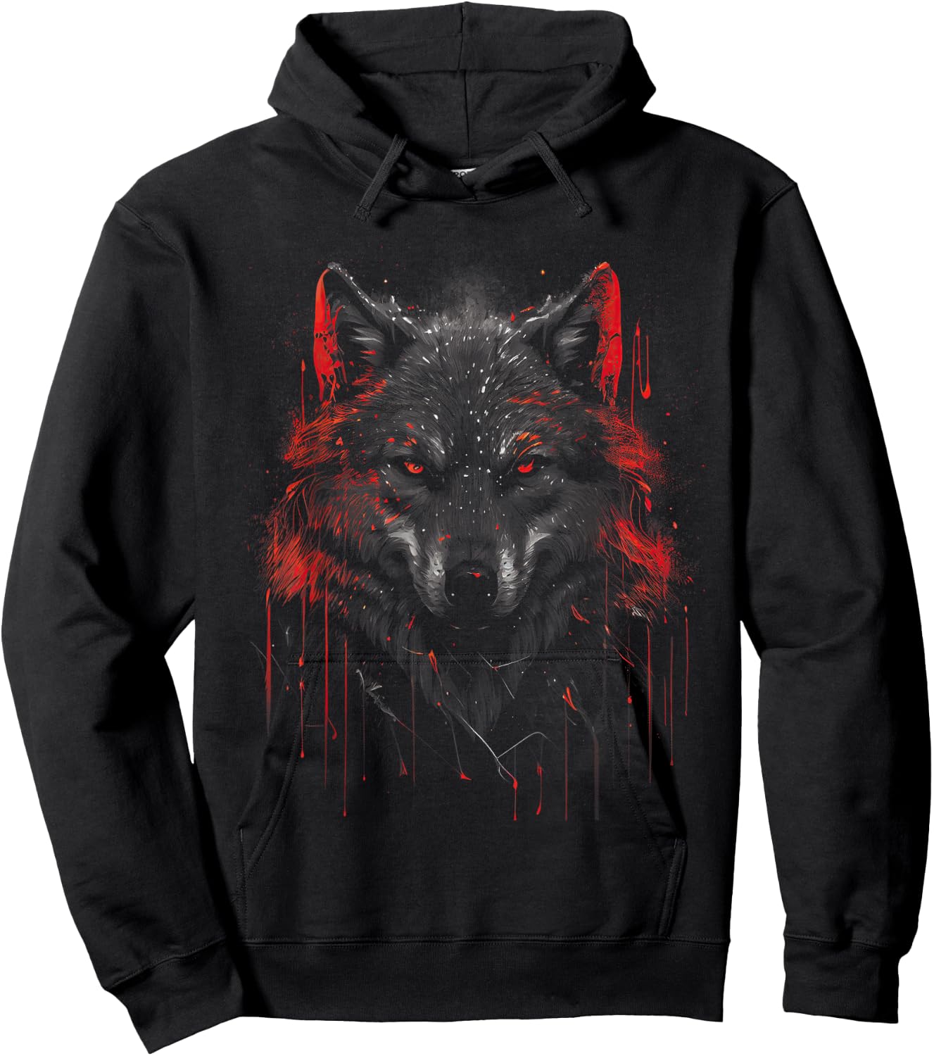 Wolf Dark Lone Moon Savage Mythical Wild Art Hoodie - Hoodie | Black