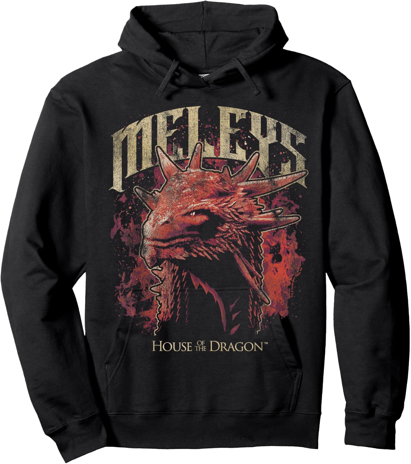 House of The Dragon Targaryen Meleys in Flames Hoodie - Hoodie | Black