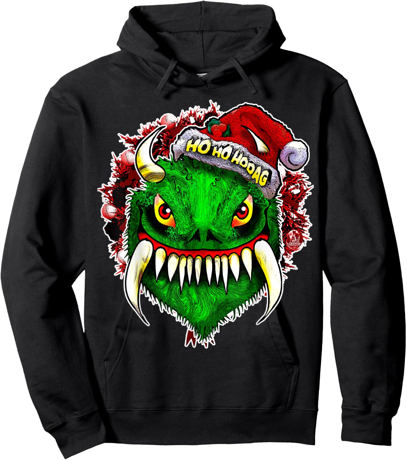 Funny Christmas Hodag Holiday Cryptid Monster Cryptozoology Hoodie - Hoodie | Black