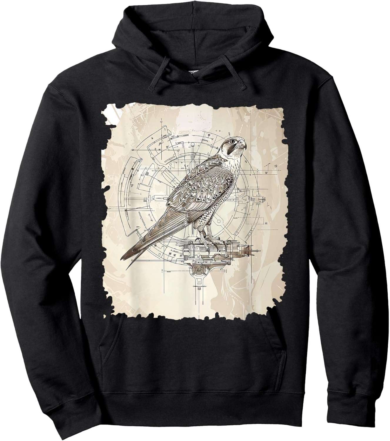 Precision Peregrine Falcon Illustration Hoodie - Hoodie | Black