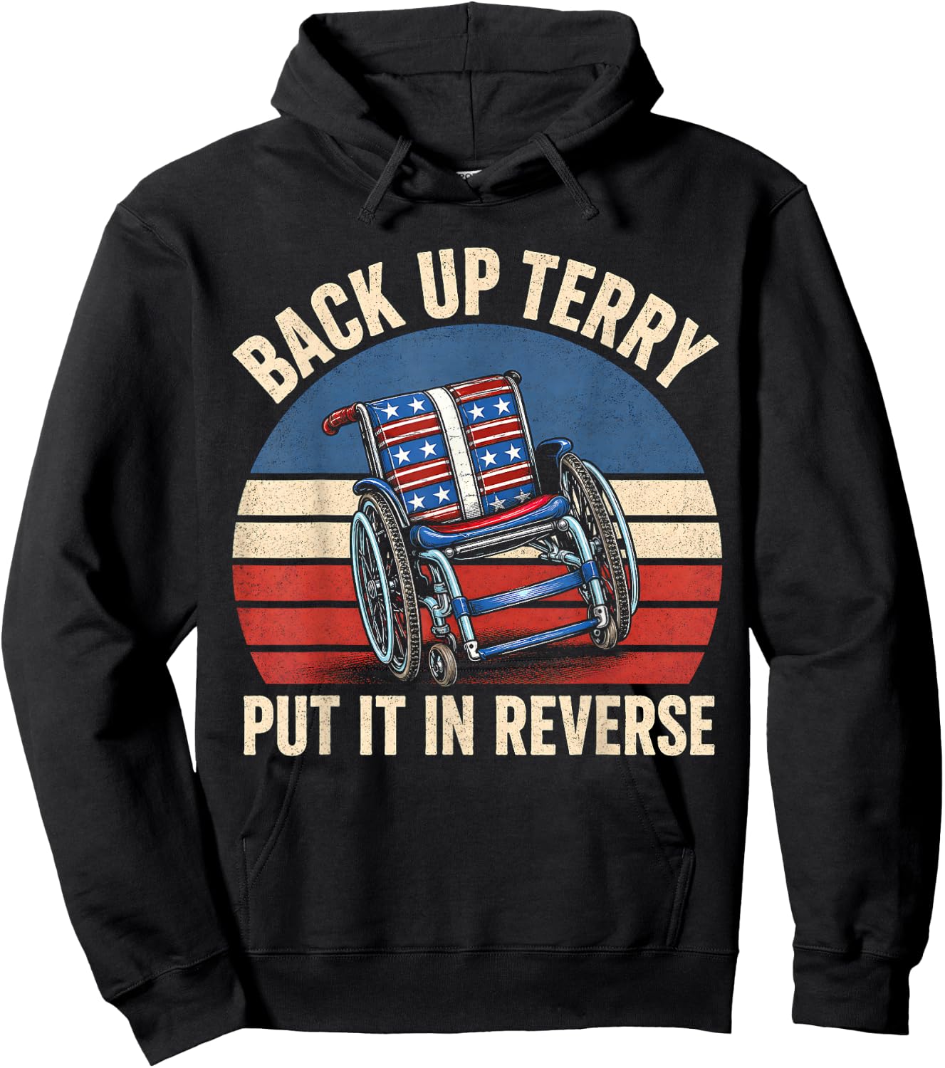 Funny 4th of July Back Up Terry Put It in Reverse Firework Hoodie - Hoodie | Black