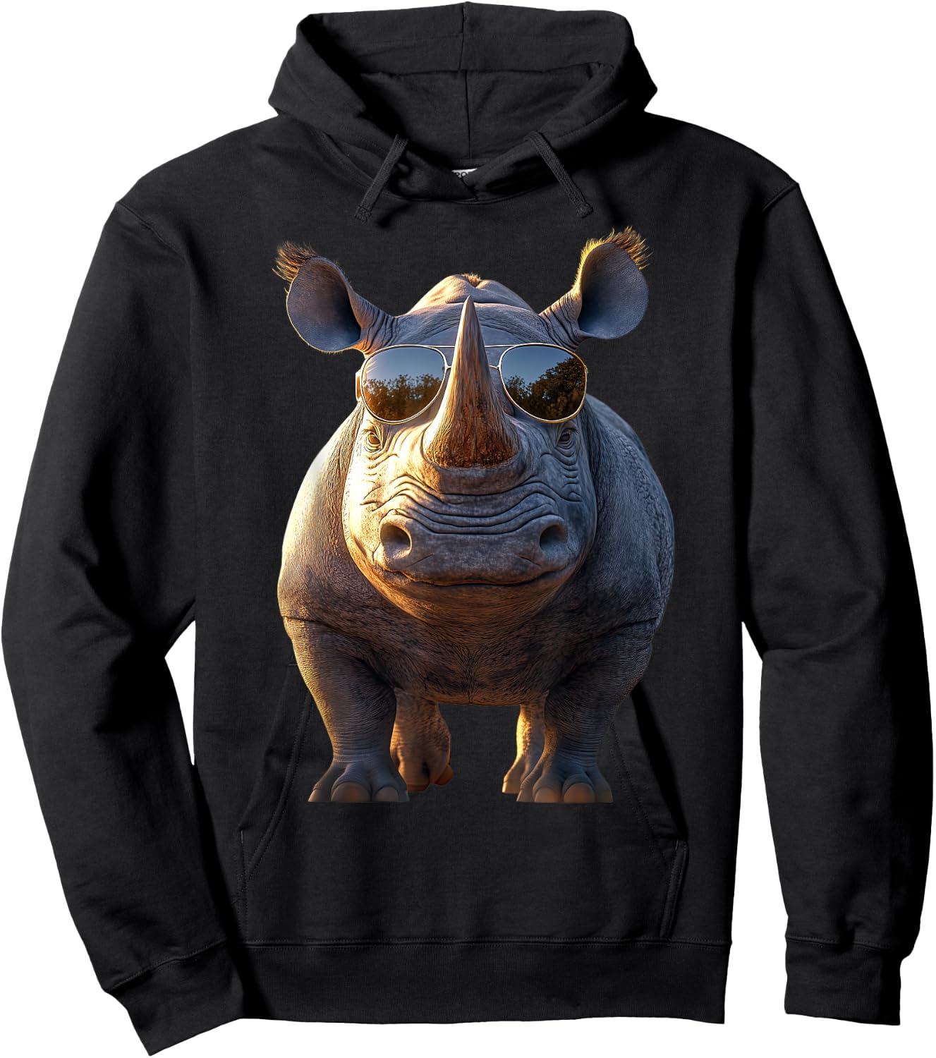 Rhino Rhinoceros White Rhinoceros Safari Cute Rhinos Hoodie - Hoodie | Black