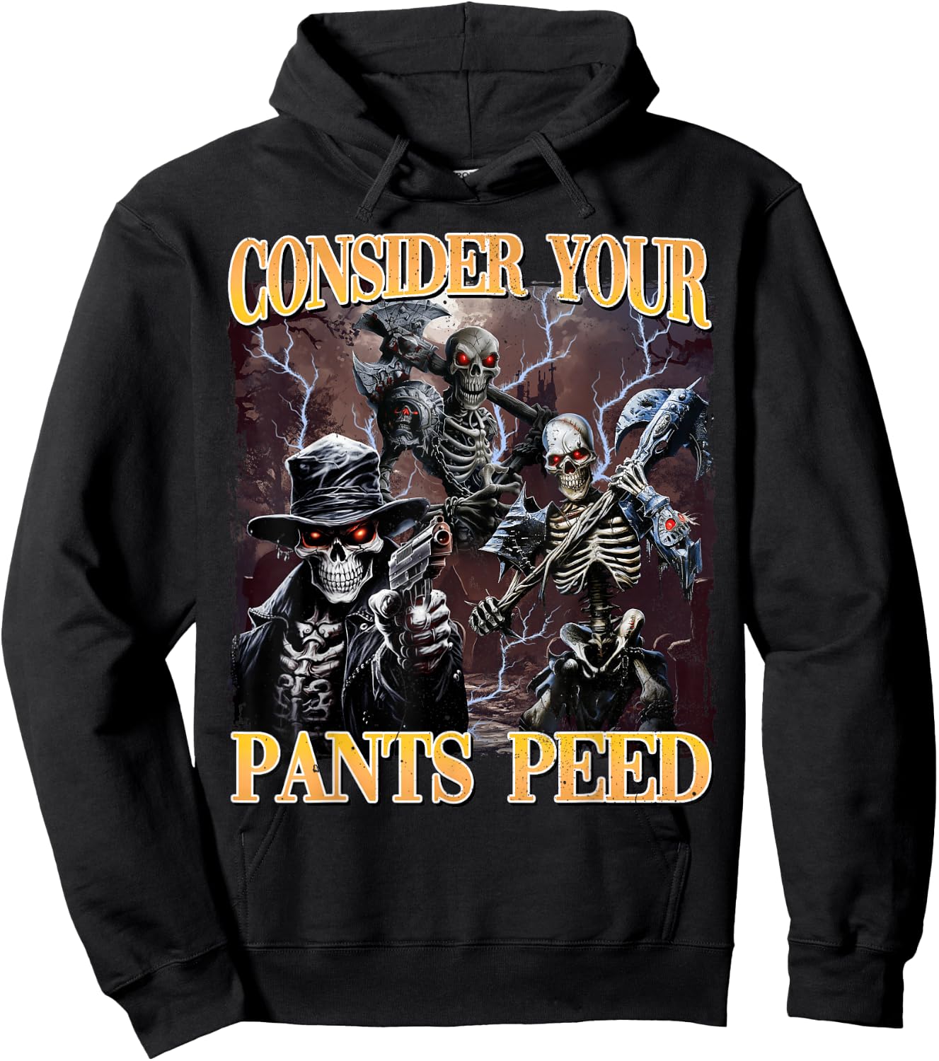 Consider Your Pants Peed Cringe Skeleton Hoodie - Hoodie | Black