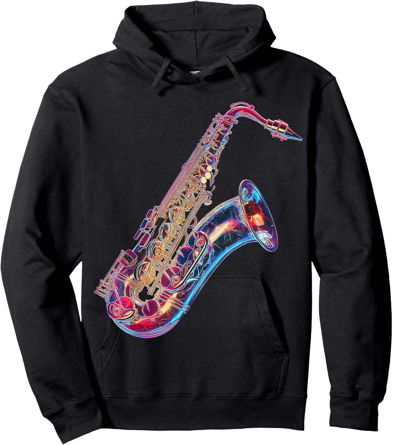Saxophone Music Instrument Graphic Artwork Saxophone Hoodie - Hoodie | Black