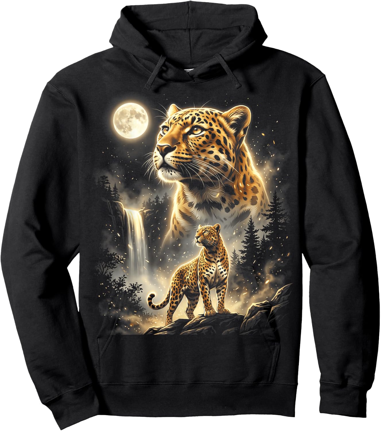 Jaguar Howling At The Moon Hoodie - Hoodie | Black