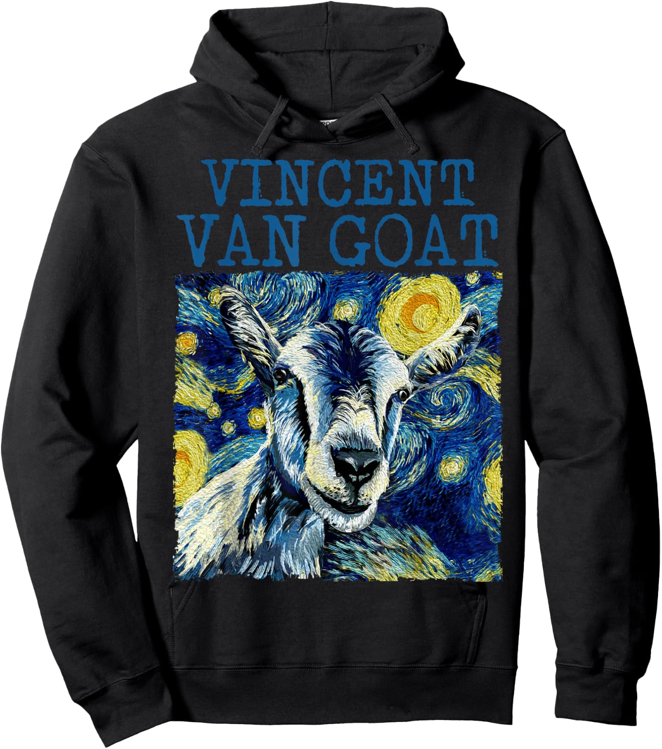 Vincent Van Goat Funny Van Gogh Art Humor Funny Starry Night Hoodie - Hoodie | Black