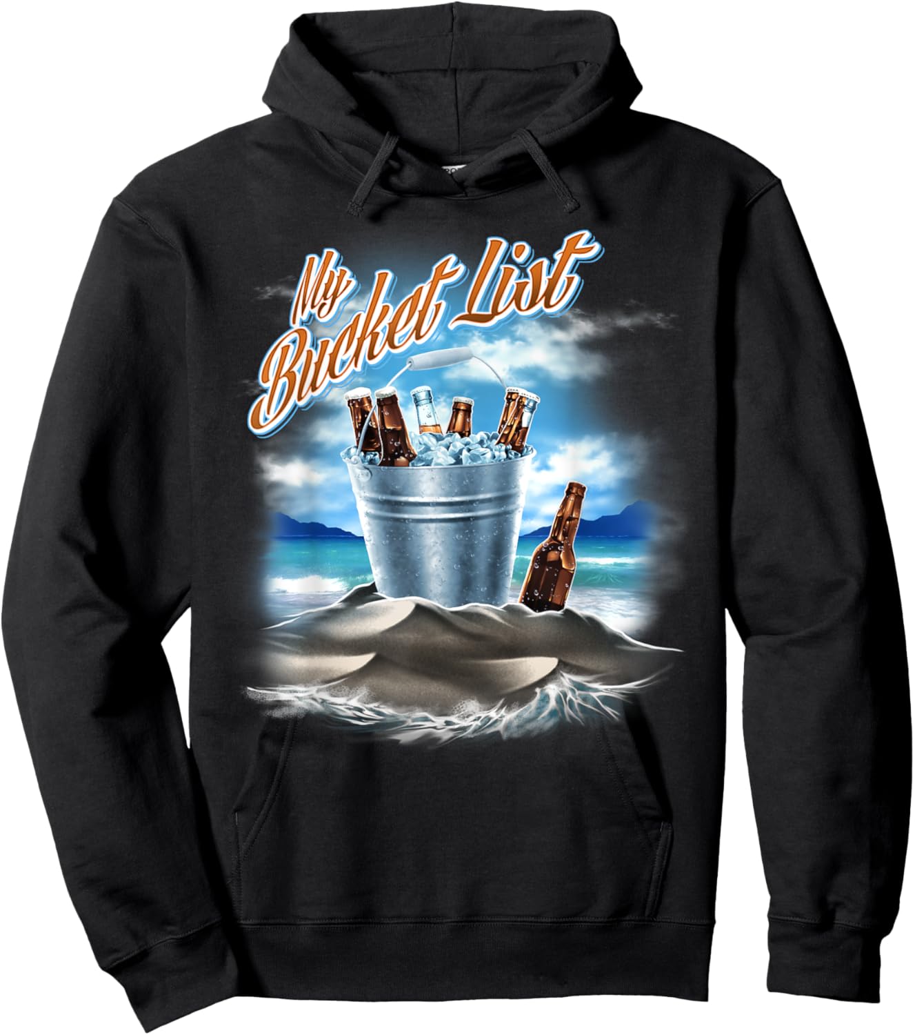 My Bucket List Beer Bottle Beach Vacation Men Women Hoodie - Hoodie | Black