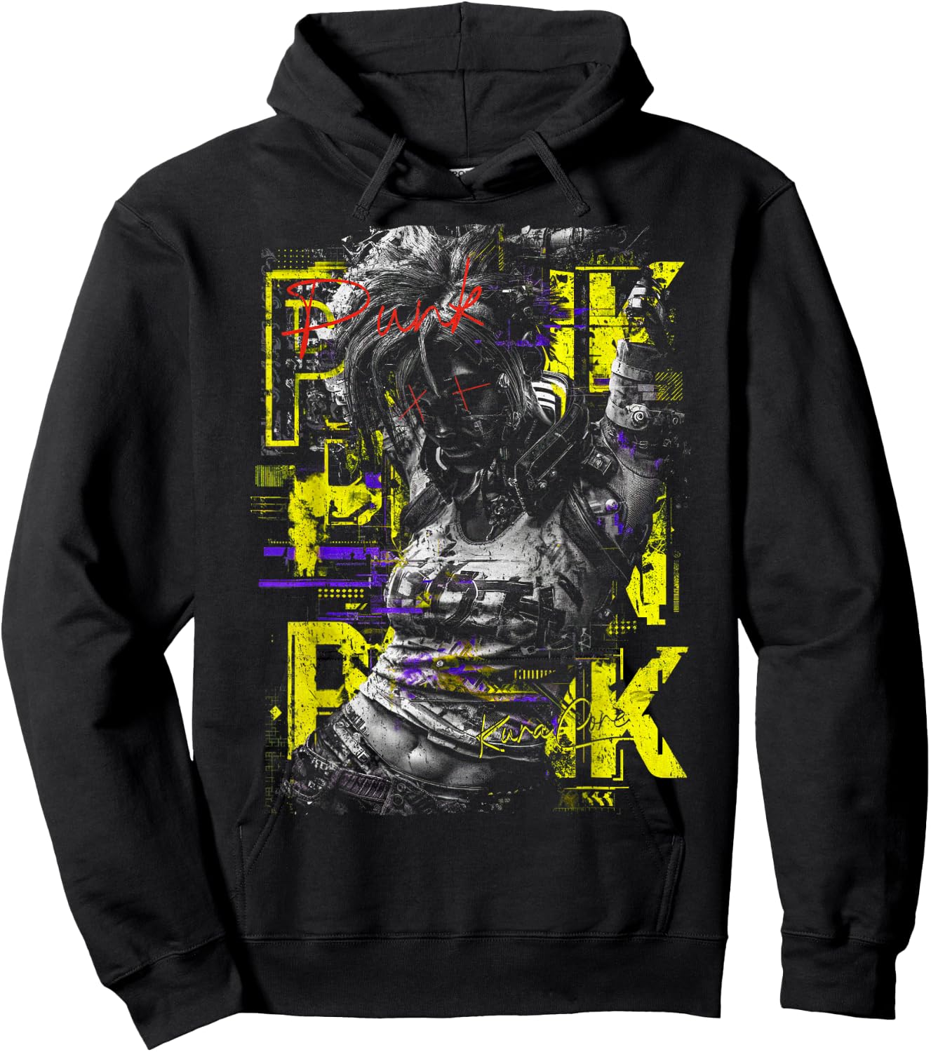 Japan Streetwear Cyberpunk Y2K Techwear Retro Manga Anime Hoodie - Hoodie | Black