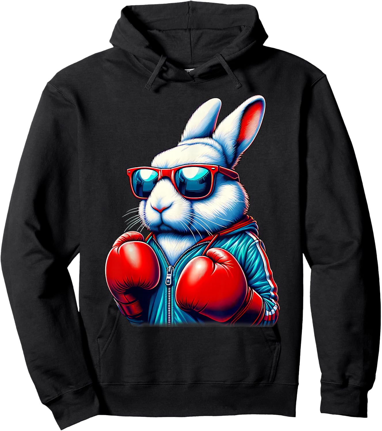 Happy Easter Bunny Boxing Rabbit Men Women Kid Hoodie - Hoodie | Black