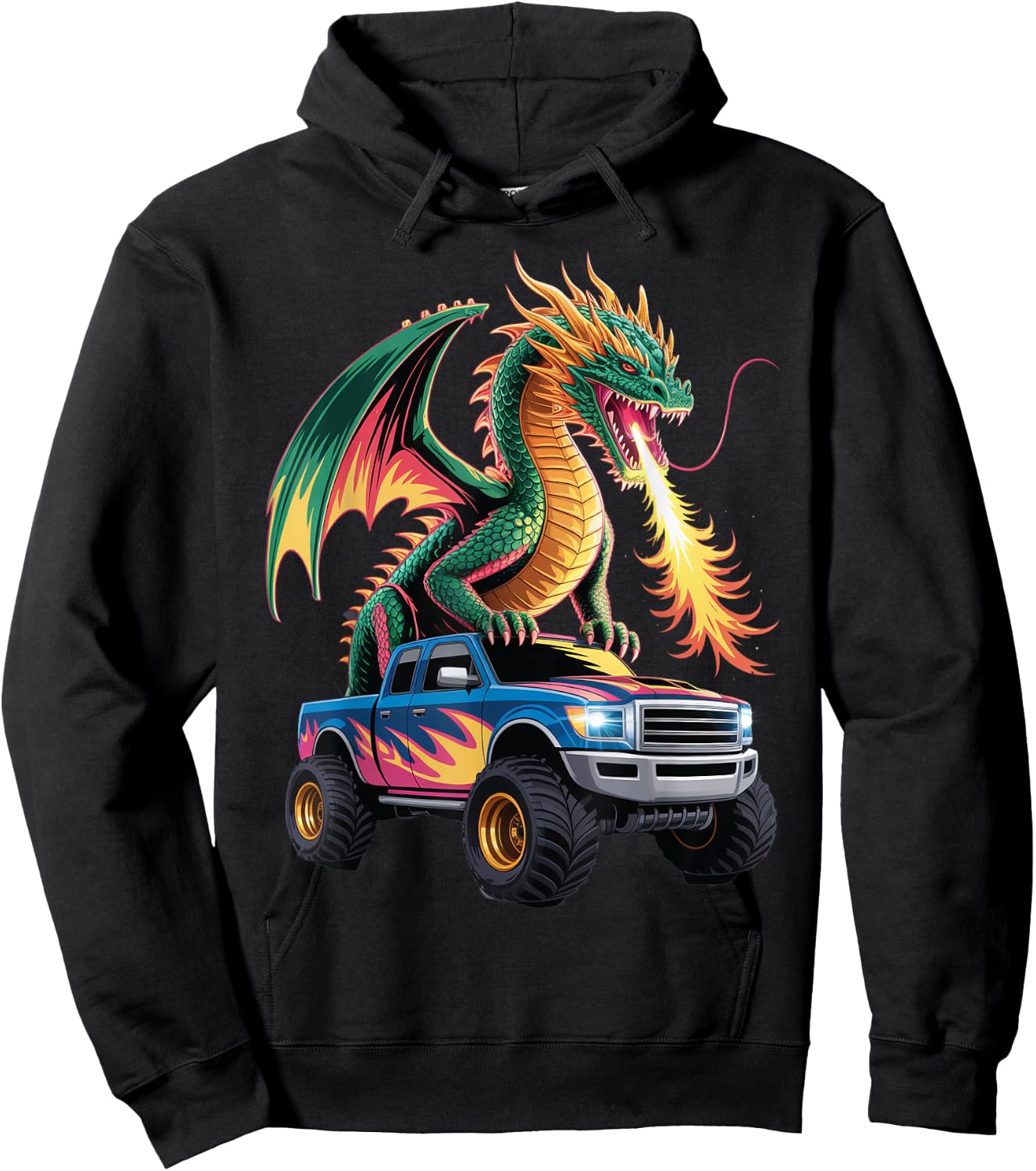 Dragon Monster Truck Art Hoodie - Hoodie | Black