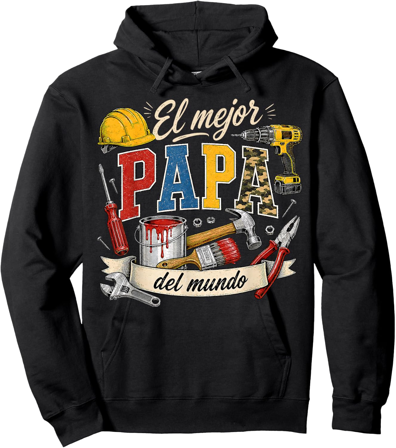 Spanish Dad Father's Day La Mejor Papa Del Mundo Handyman Hoodie - Hoodie | Black