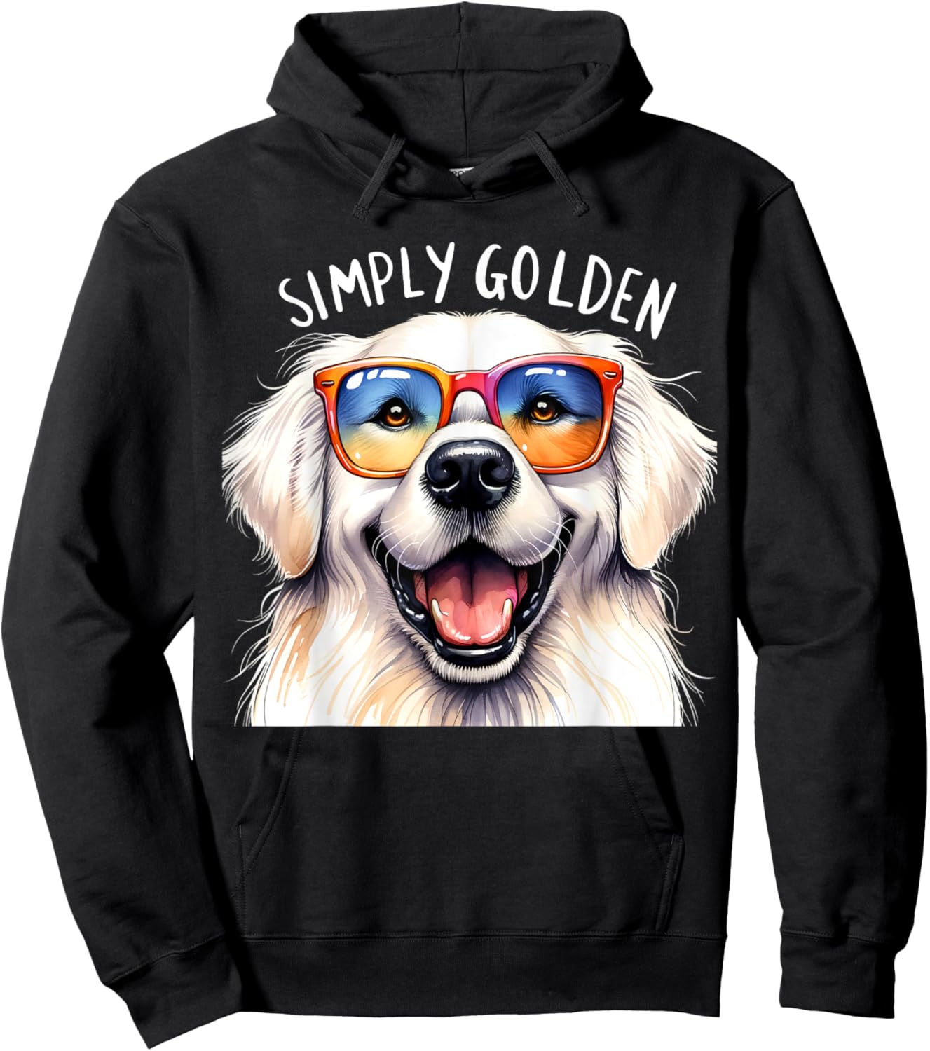 White English Cream Golden Retriever Cute Dog Simply Golden Men Women Girls Kids Hoodie - Hoodie | Black