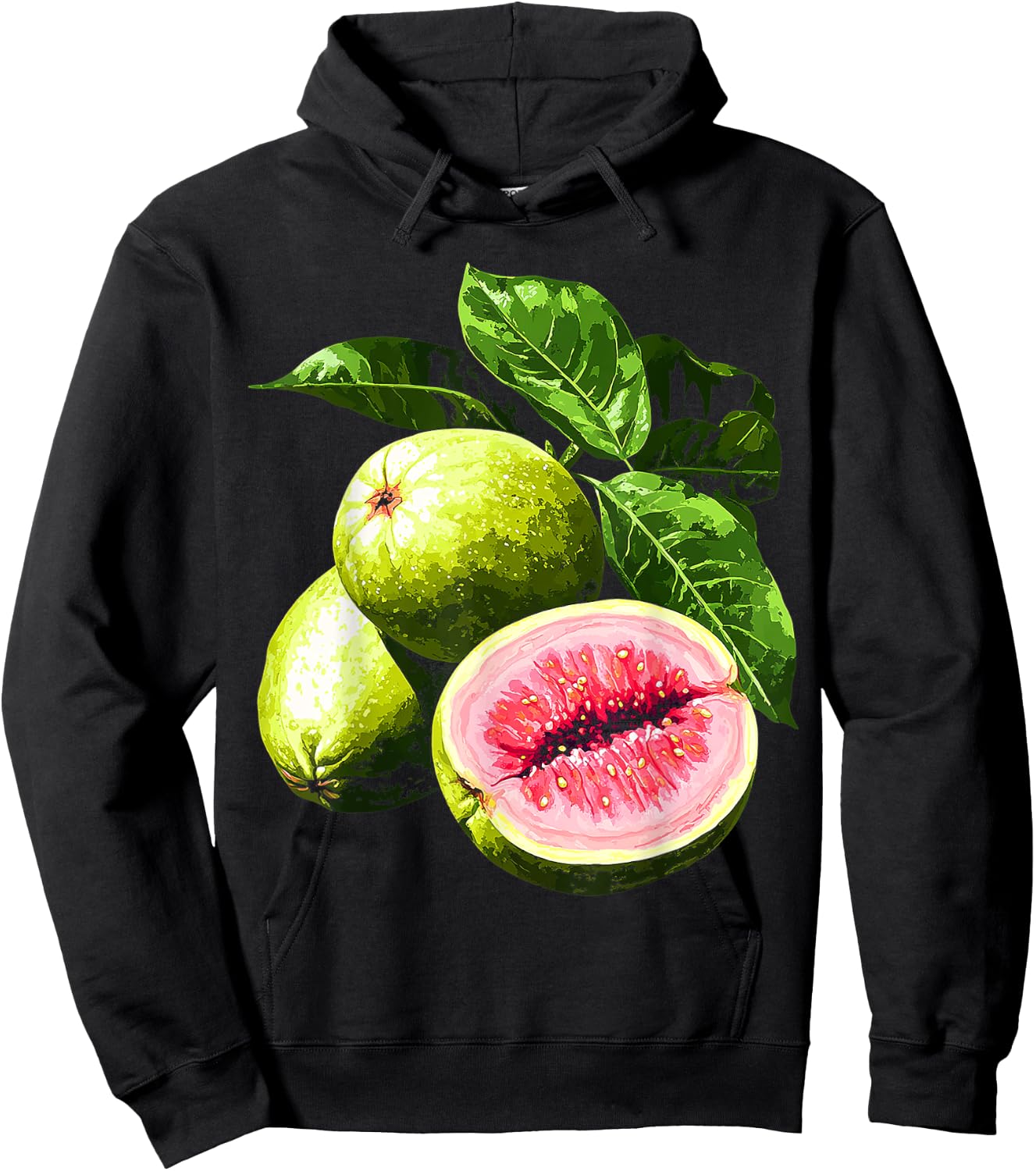Guava Fruit Graphic Artwork Guava Hoodie - Hoodie | Black