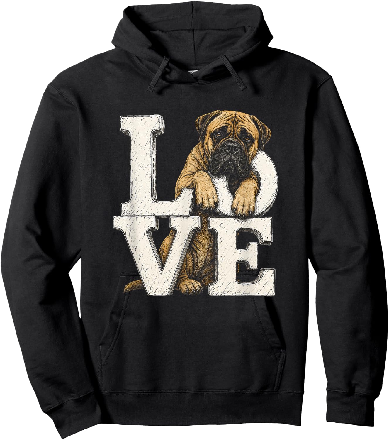 Bullmastiff Love Artwork Design Hoodie - Hoodie | Black
