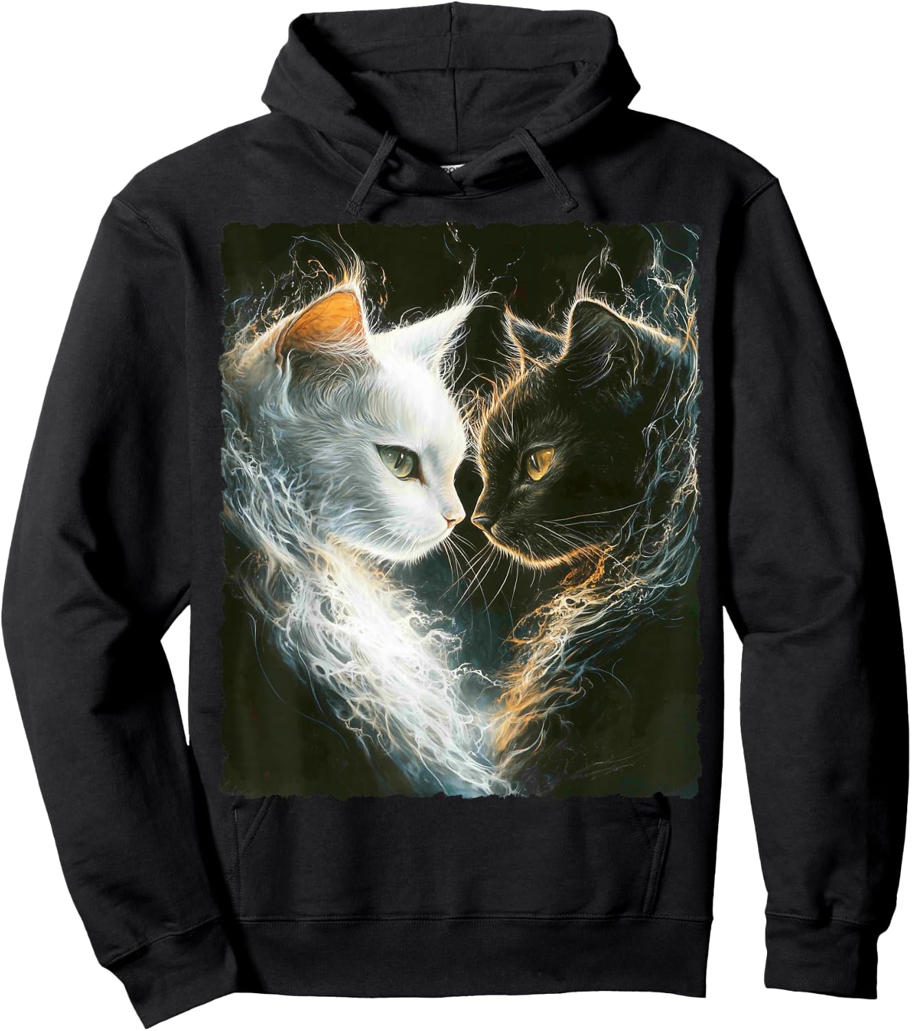 Süße magische Katze Kätzchen Kitten Fantasy Kunst Hoodie - Hoodie | Black