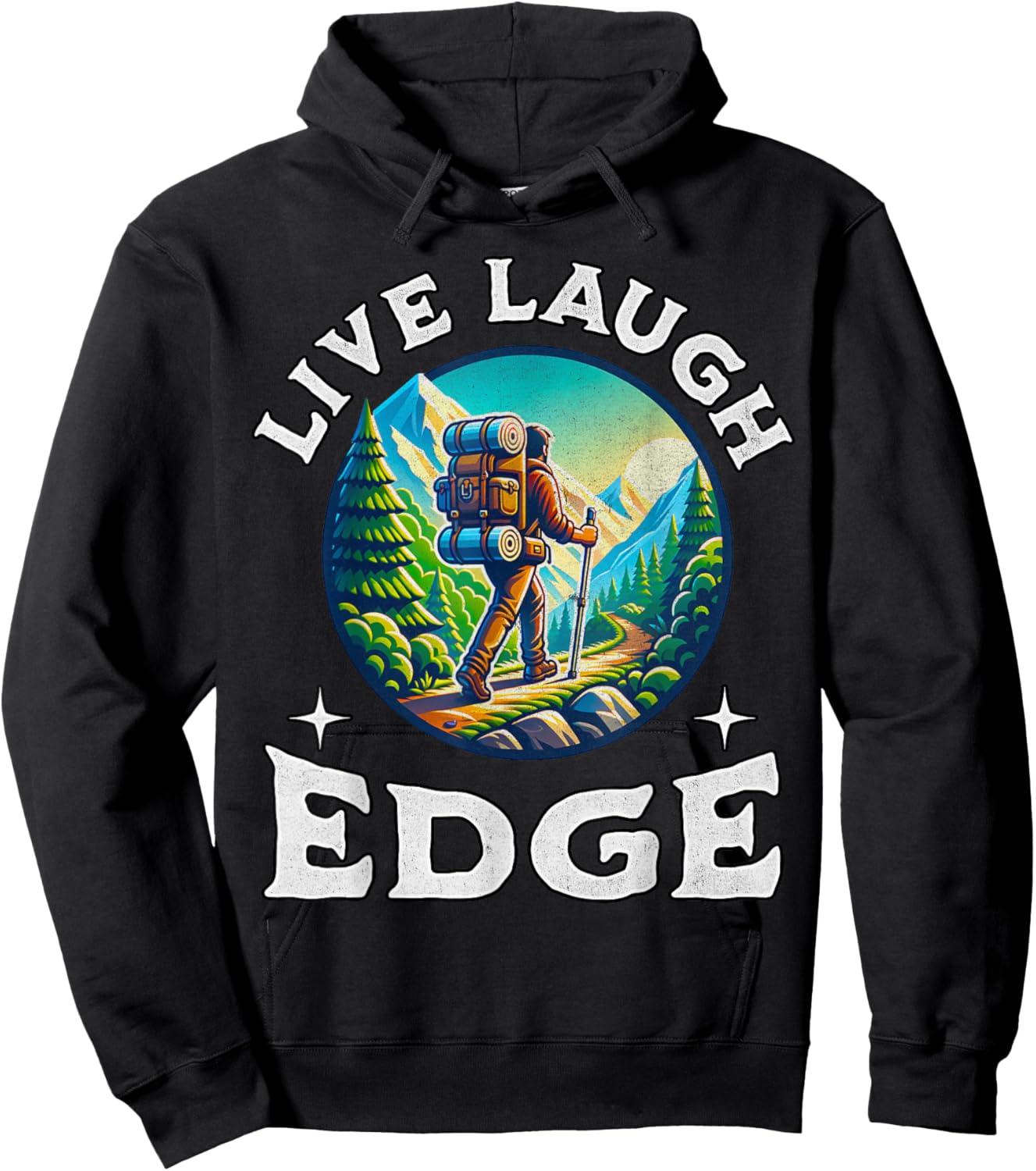 Live Laugh Edge Ironic Brainrot Meme Edging Quote Hoodie - Hoodie | Black