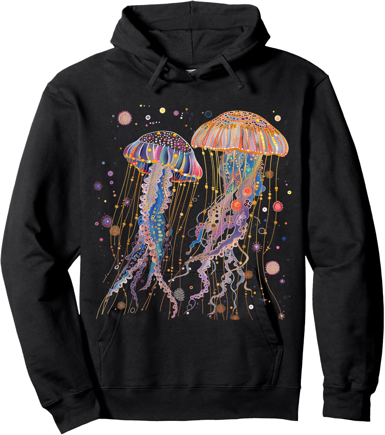 Jellyfish Colorful Flower Patterns Scuba Diving Diver Ocean Hoodie - Hoodie | Black