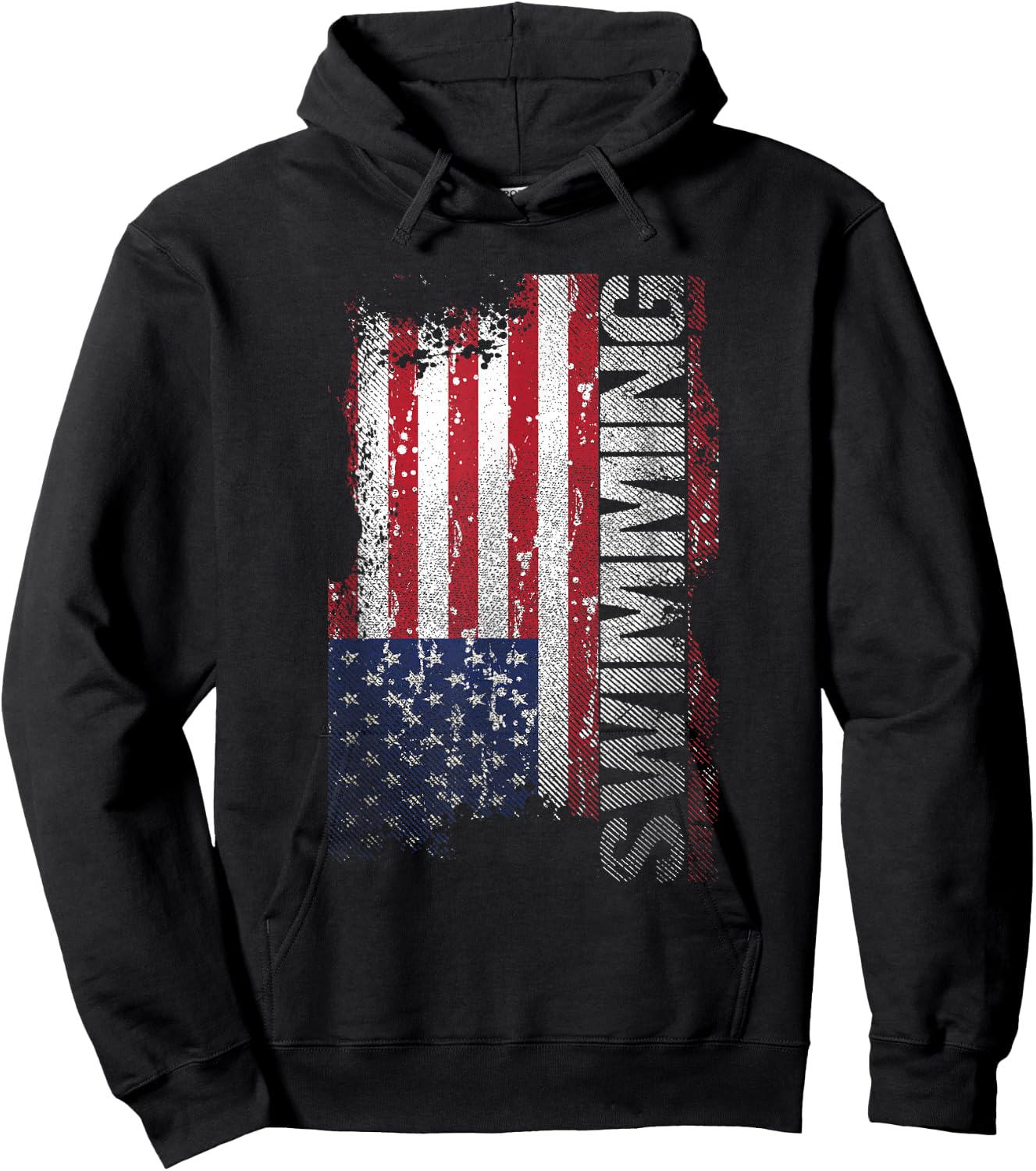 USA Flag Swimming Hoodie - Hoodie | Black