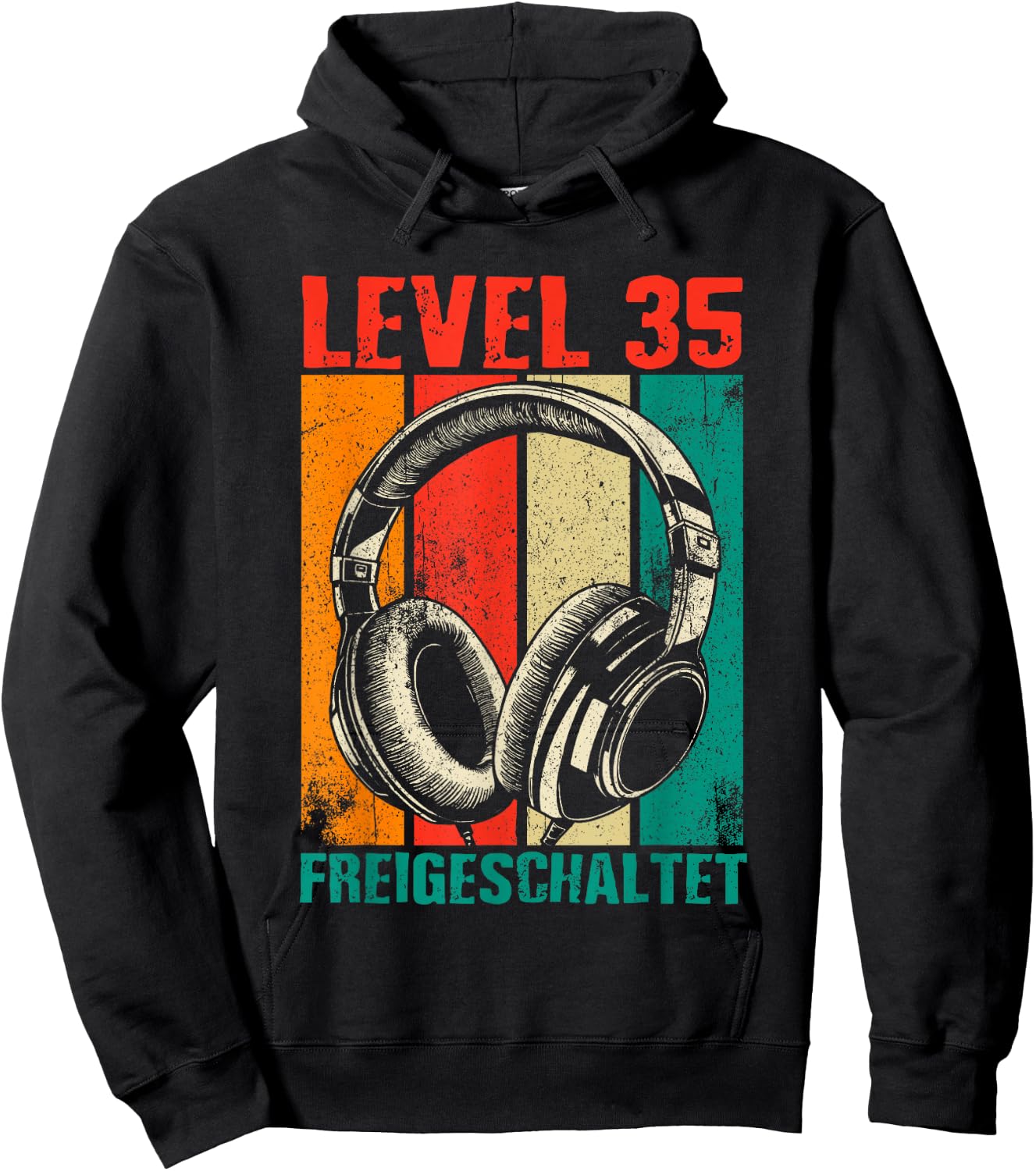 35th Birthday Men's Video Gamer Level 35 Unlocked Man , black Hoodie - Hoodie | Black
