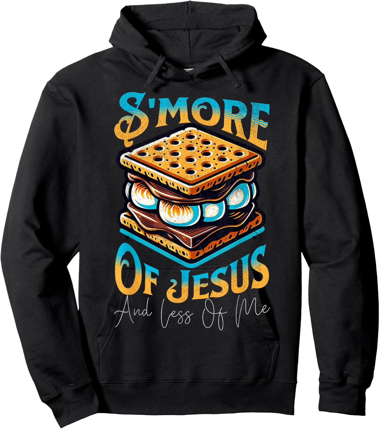 Retro S'more Of Jesus Less Of Me Funny Christian Smore Hoodie - Hoodie | Black