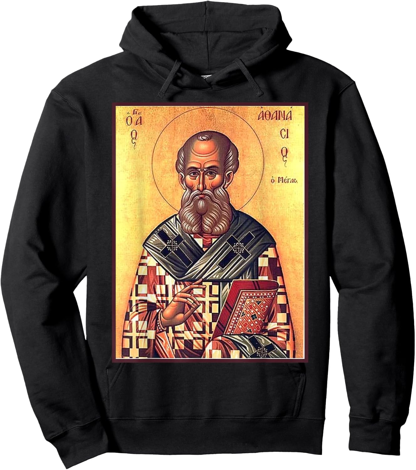 St. Athanasius of Alexandria Eastern Orthodox Byzantine Art Hoodie - Hoodie | Black