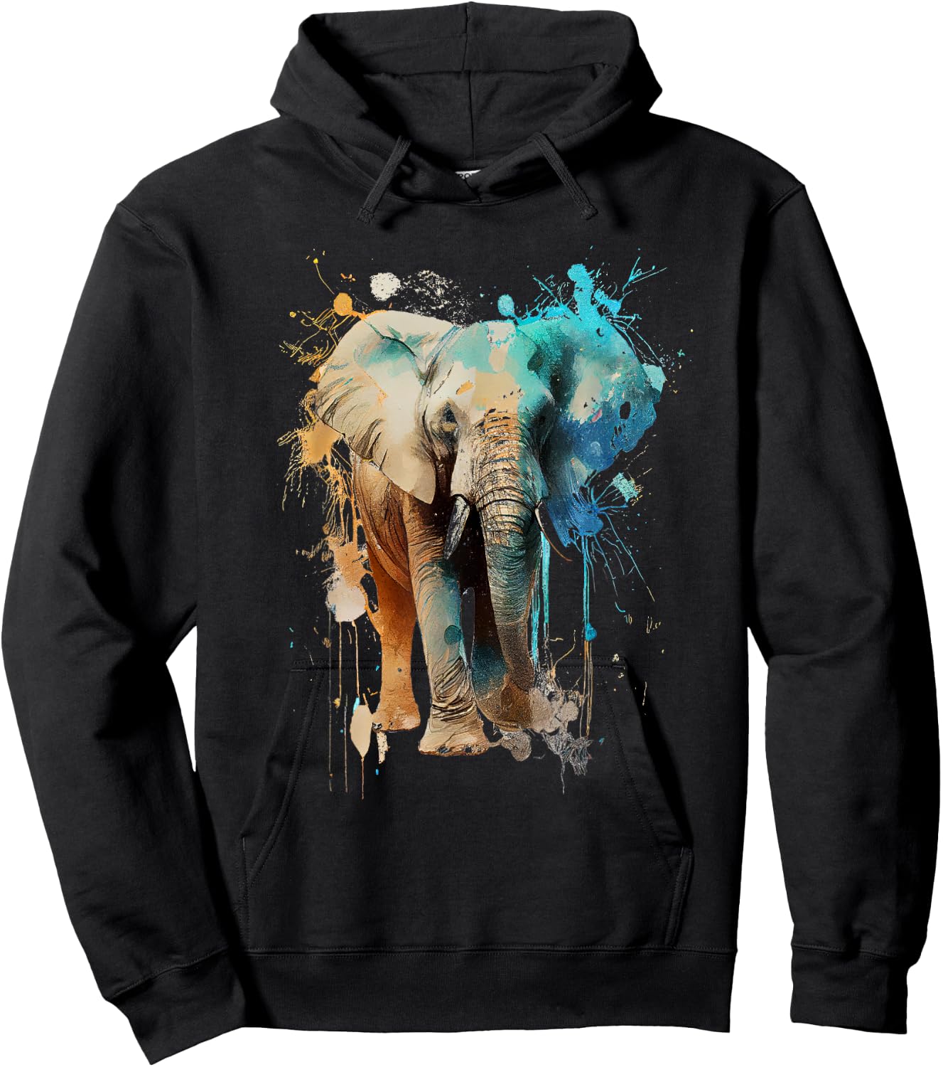 Elephant colorful Hoodie - Hoodie | Black