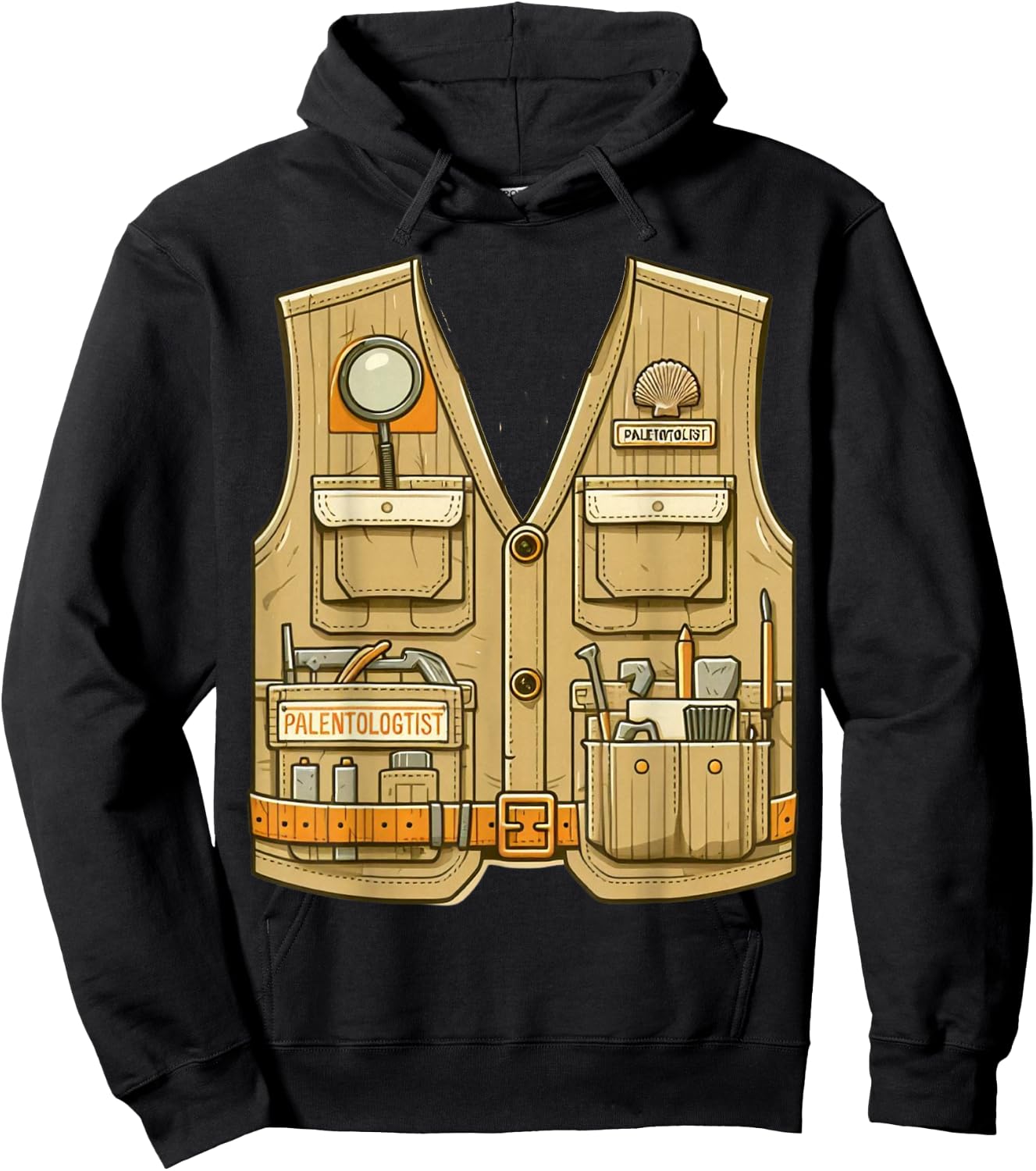 Adult Kids Halloween Paleontologist Dinosaur Hunter Costume Hoodie - Hoodie | Black