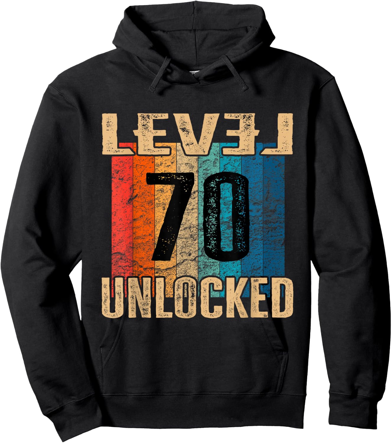 70. Geburtstag Level Unlocked Vintage Retro Hoodie - Hoodie | Black