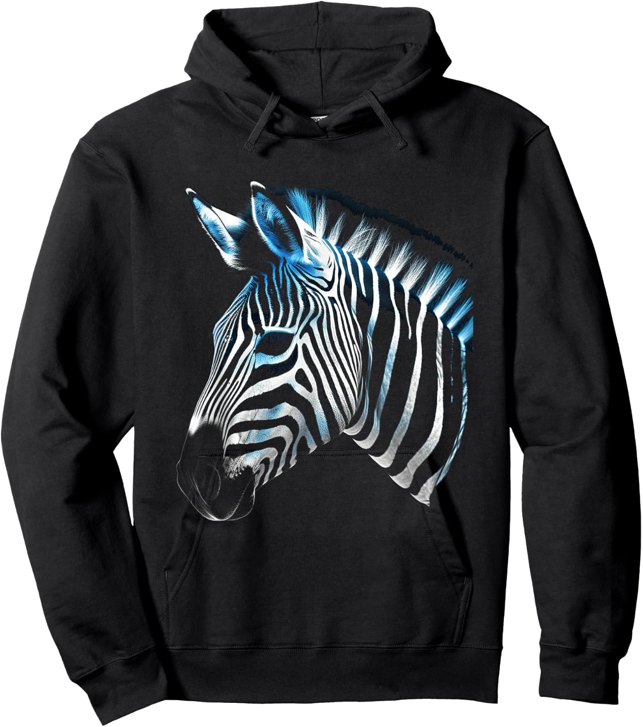 Zebra Lover Artwork | Animal Motif Zebra Hoodie - Hoodie | Black